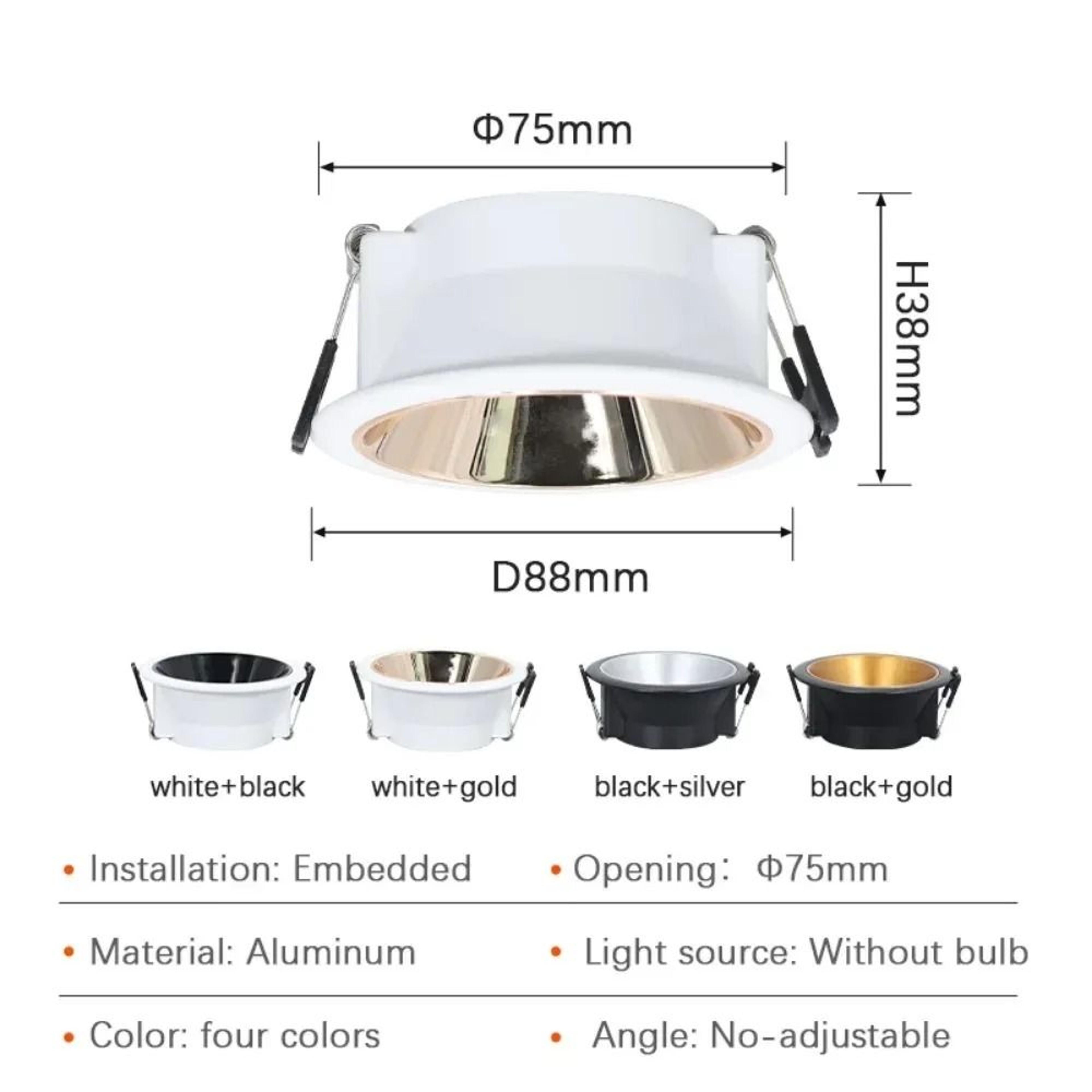 Round Recessed Ceiling Spotlight Fixture 4