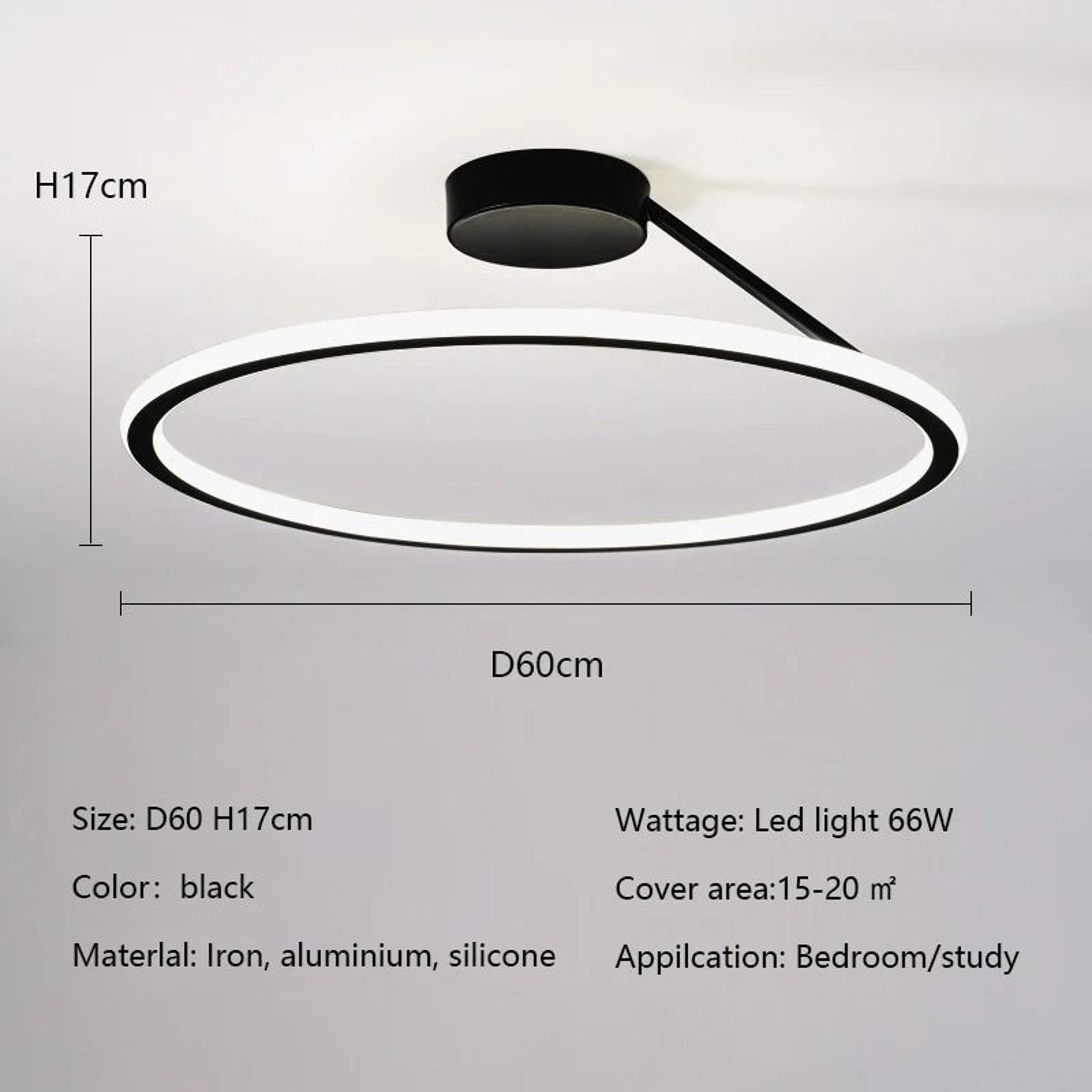 Modern Dimmable LED Ring Ceiling Chandelier 7