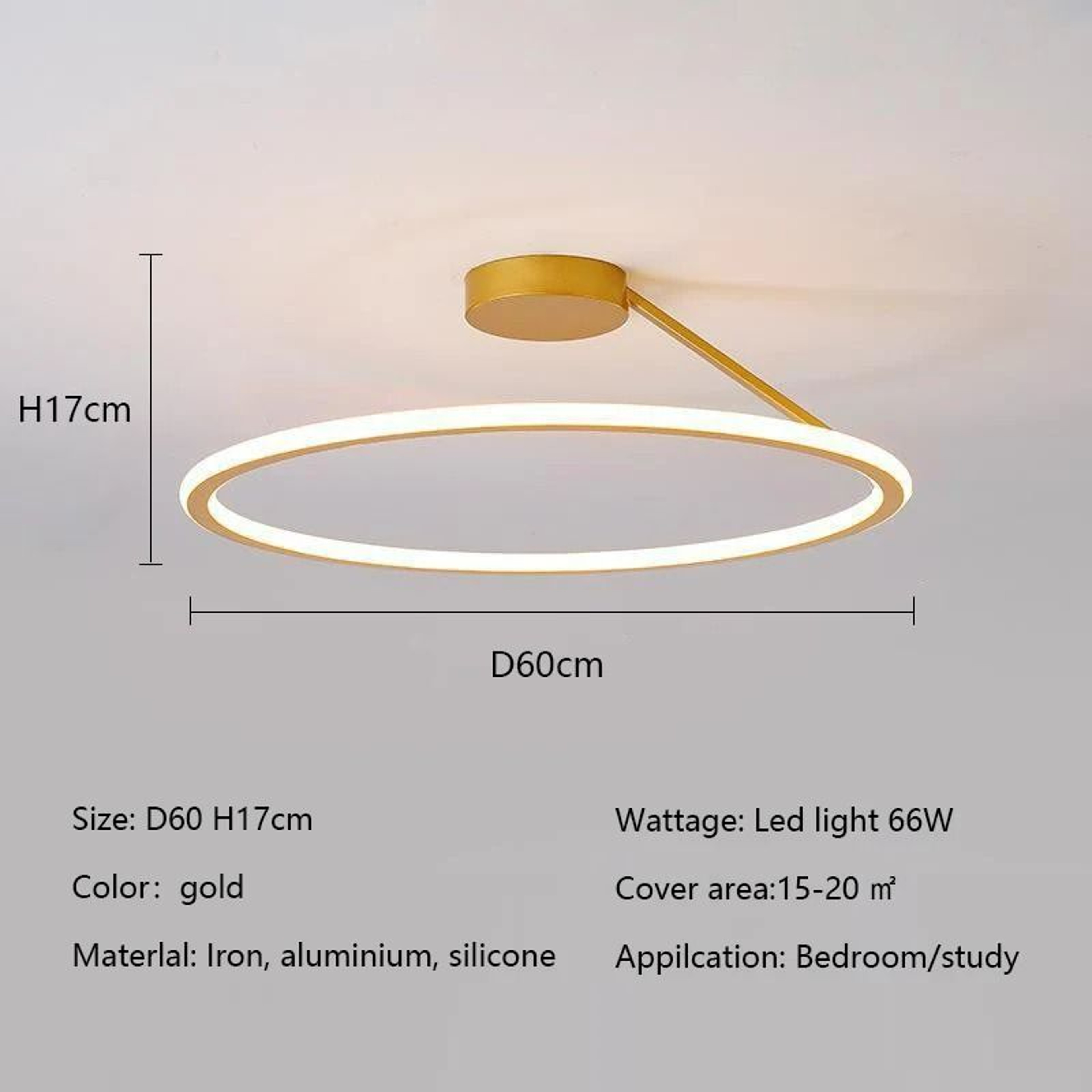 Modern Dimmable LED Ring Ceiling Chandelier 14
