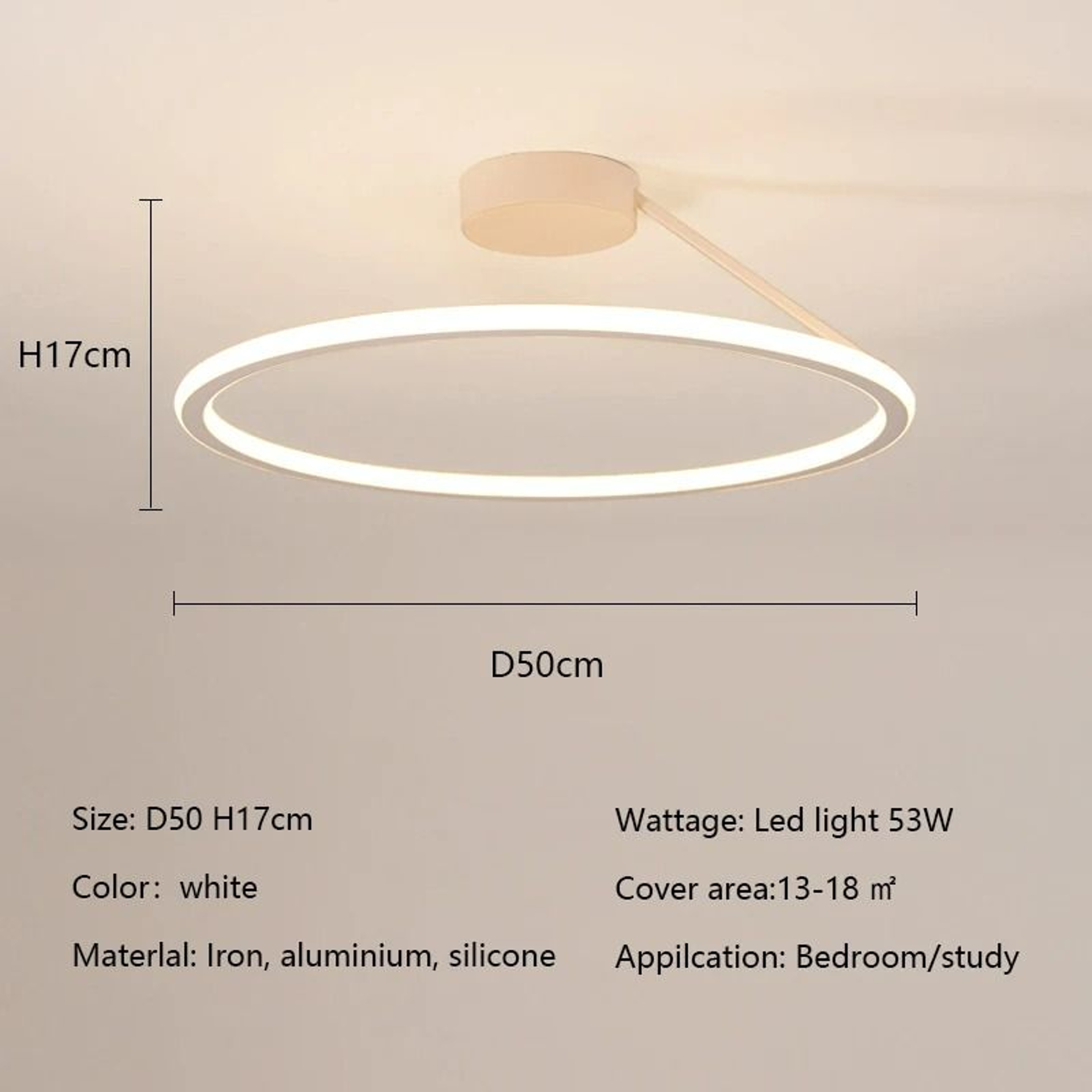Modern Dimmable LED Ring Ceiling Chandelier 11