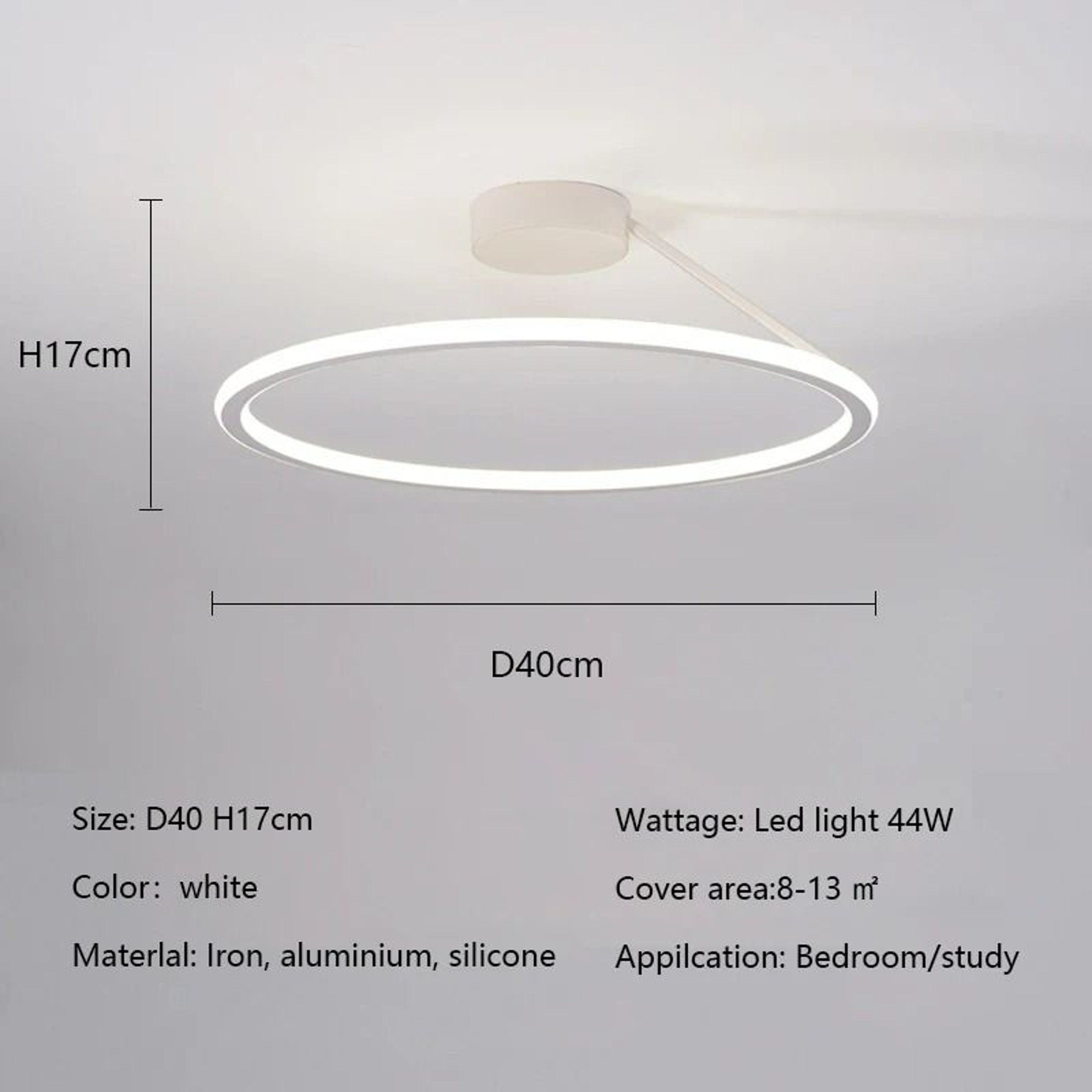 Modern Dimmable LED Ring Ceiling Chandelier 9