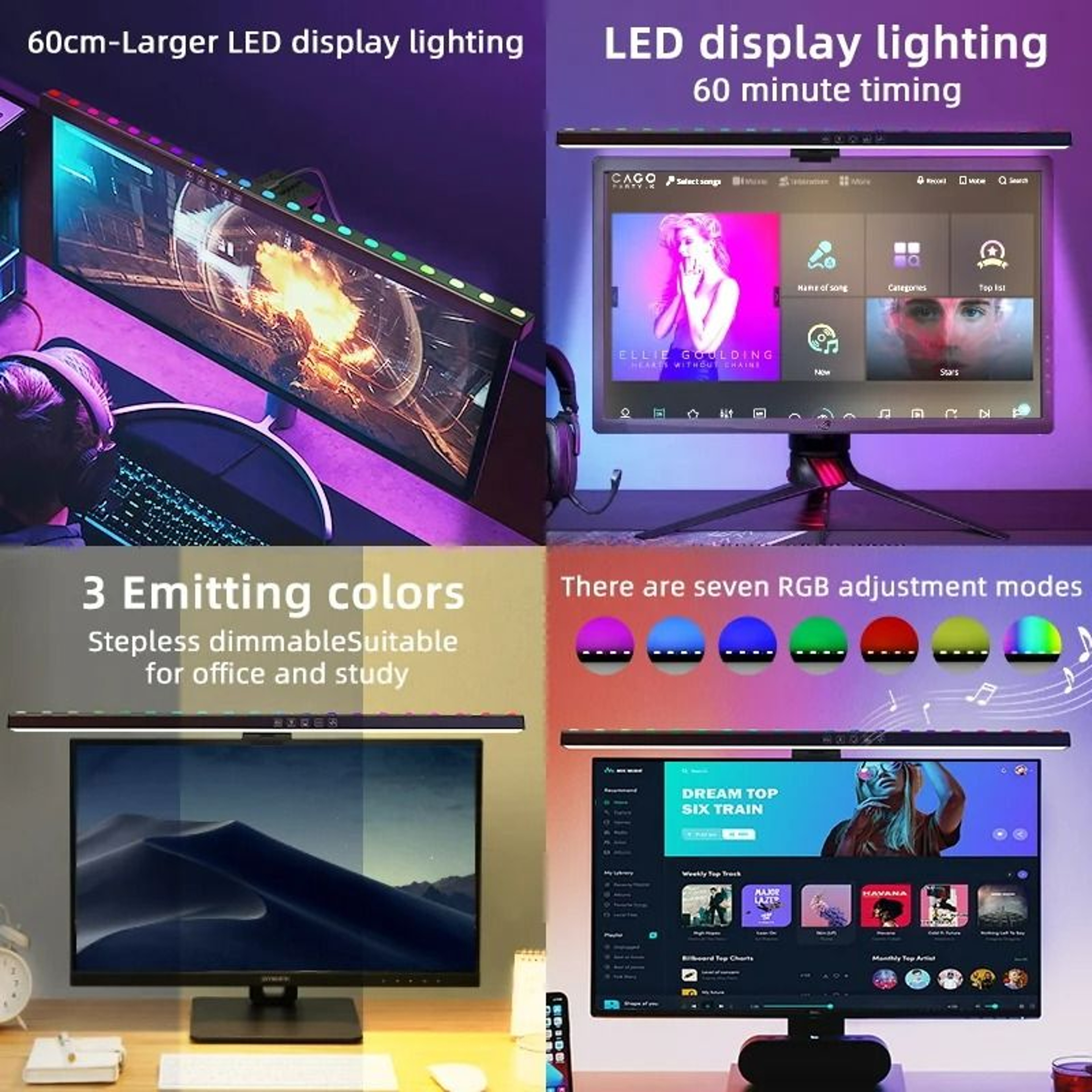 Stepless Dimmable LED Monitor Desk Light 2
