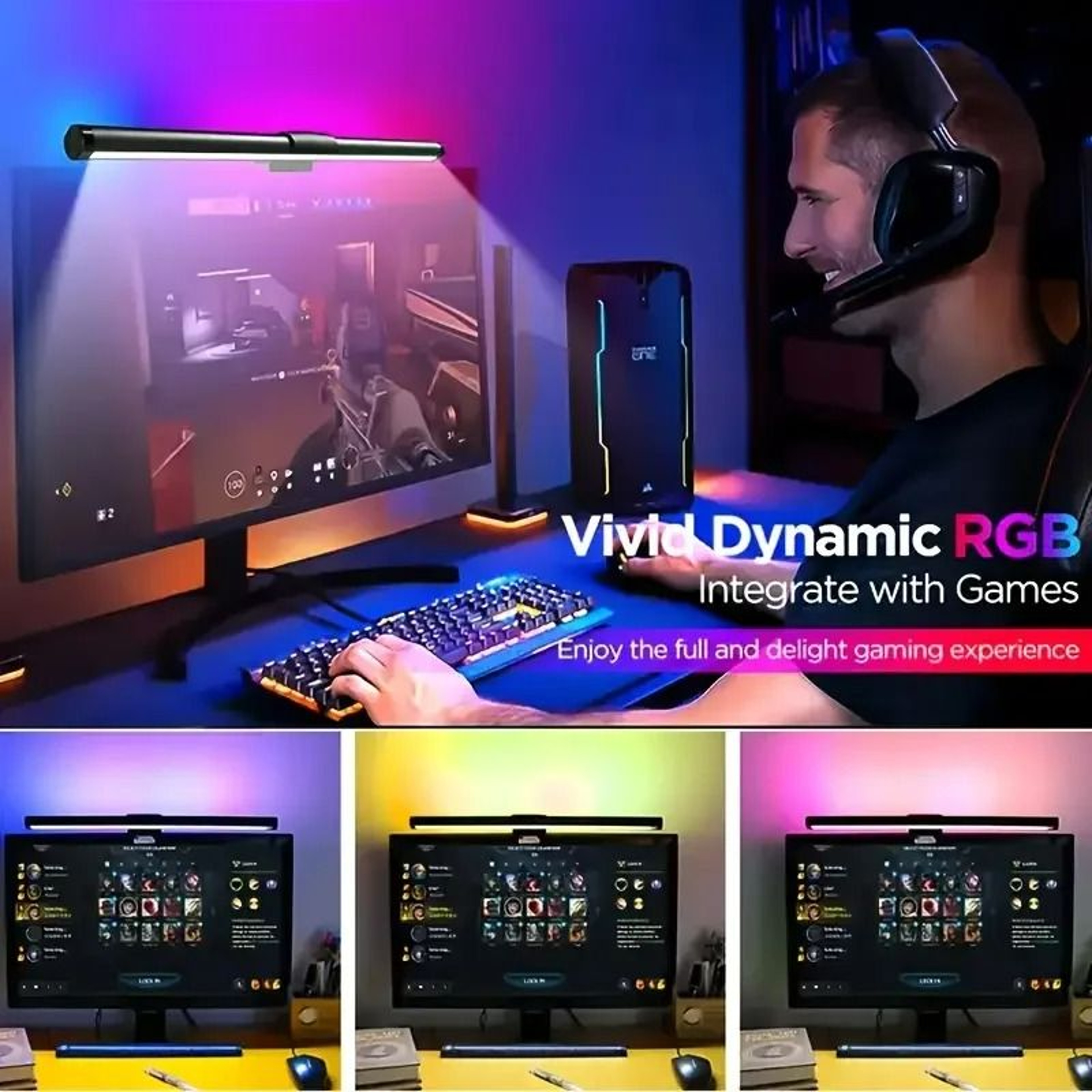 RGB 1575 Inch Dimmable Monitor Light Bar 0