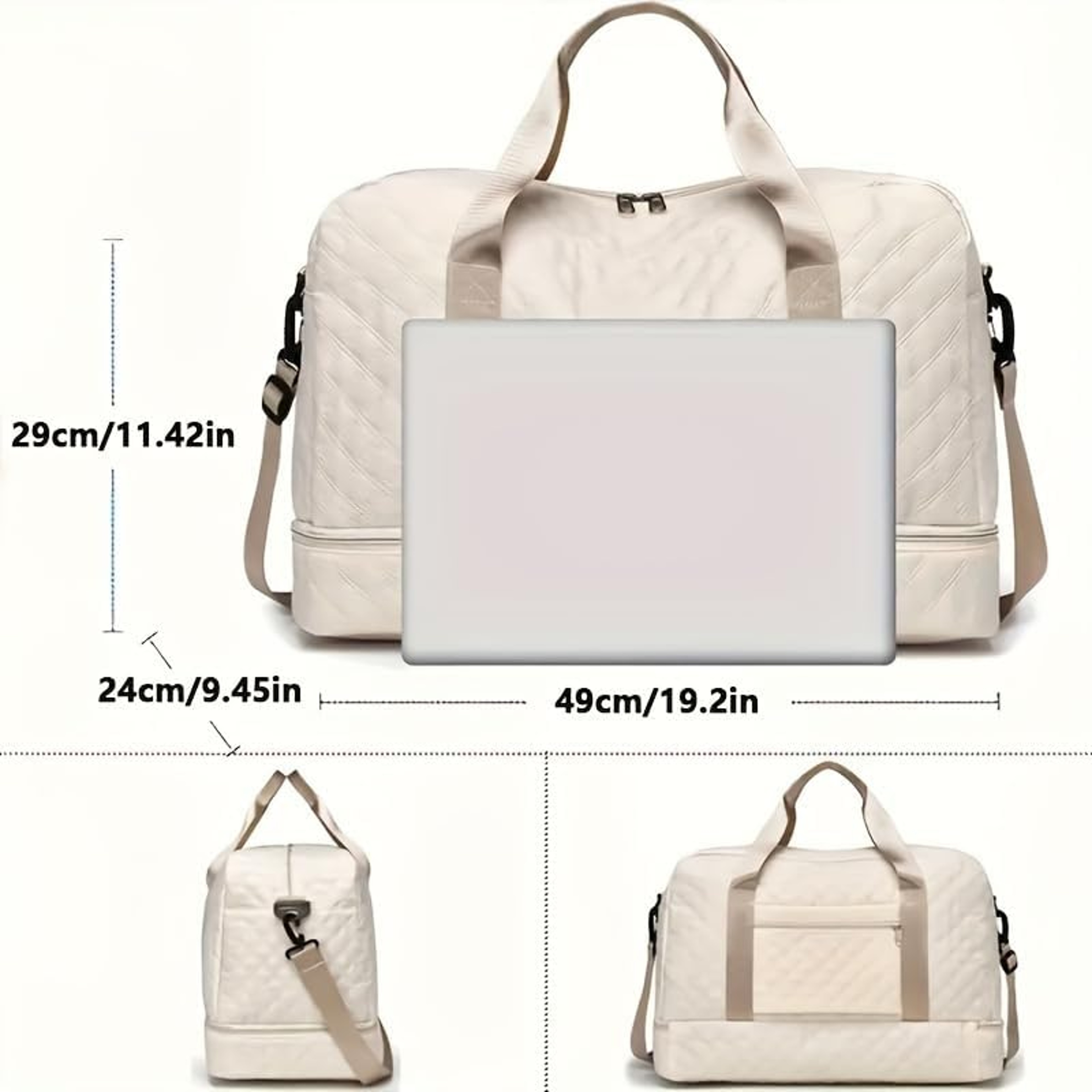 Lightweight Travel Duffel Bag  Large Capacity Portable Weekender  Gym Storage Tote 2