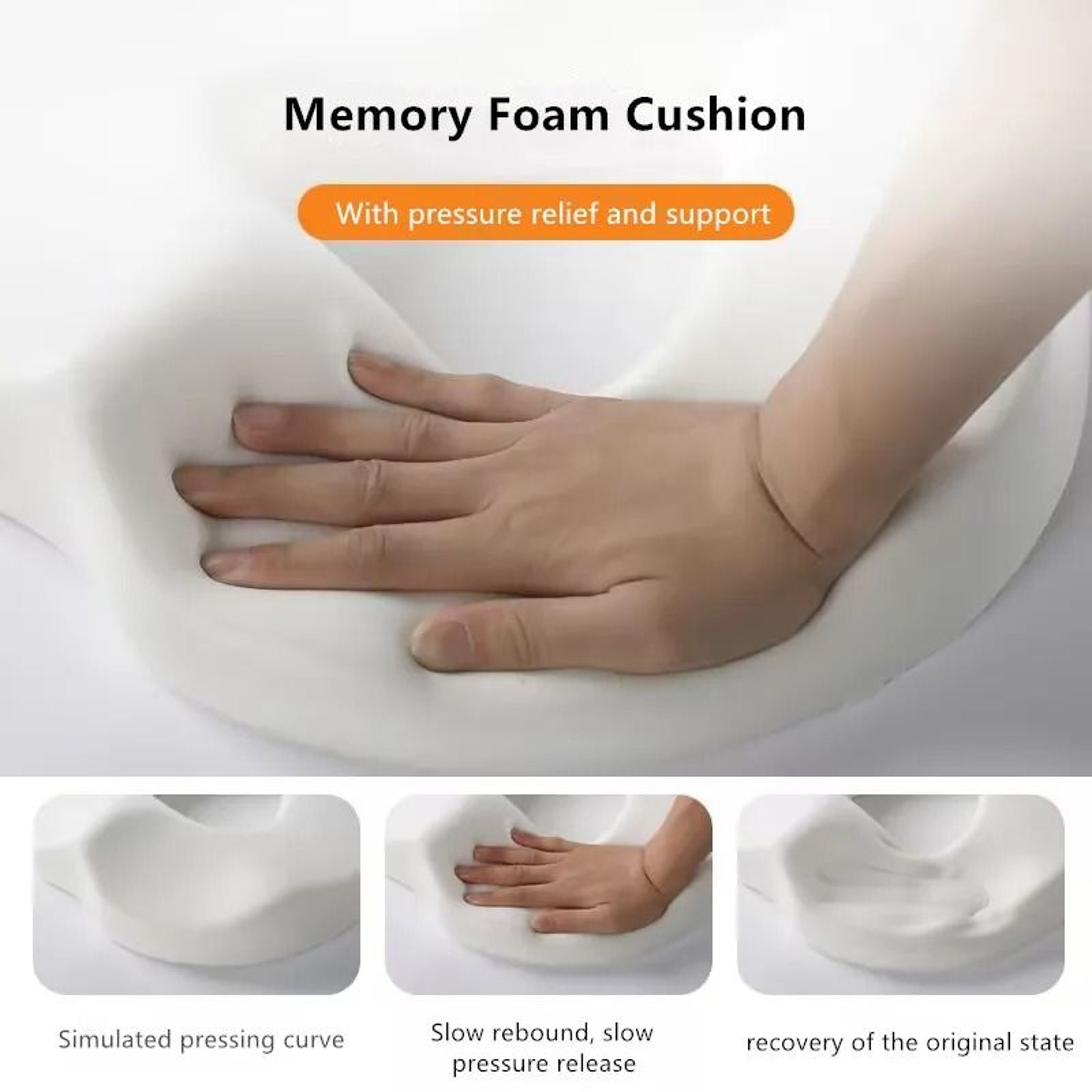 Donut Shape Memory Foam Cushion For Tailbone Sciatica And Hemorrhoid Pain Relief 3