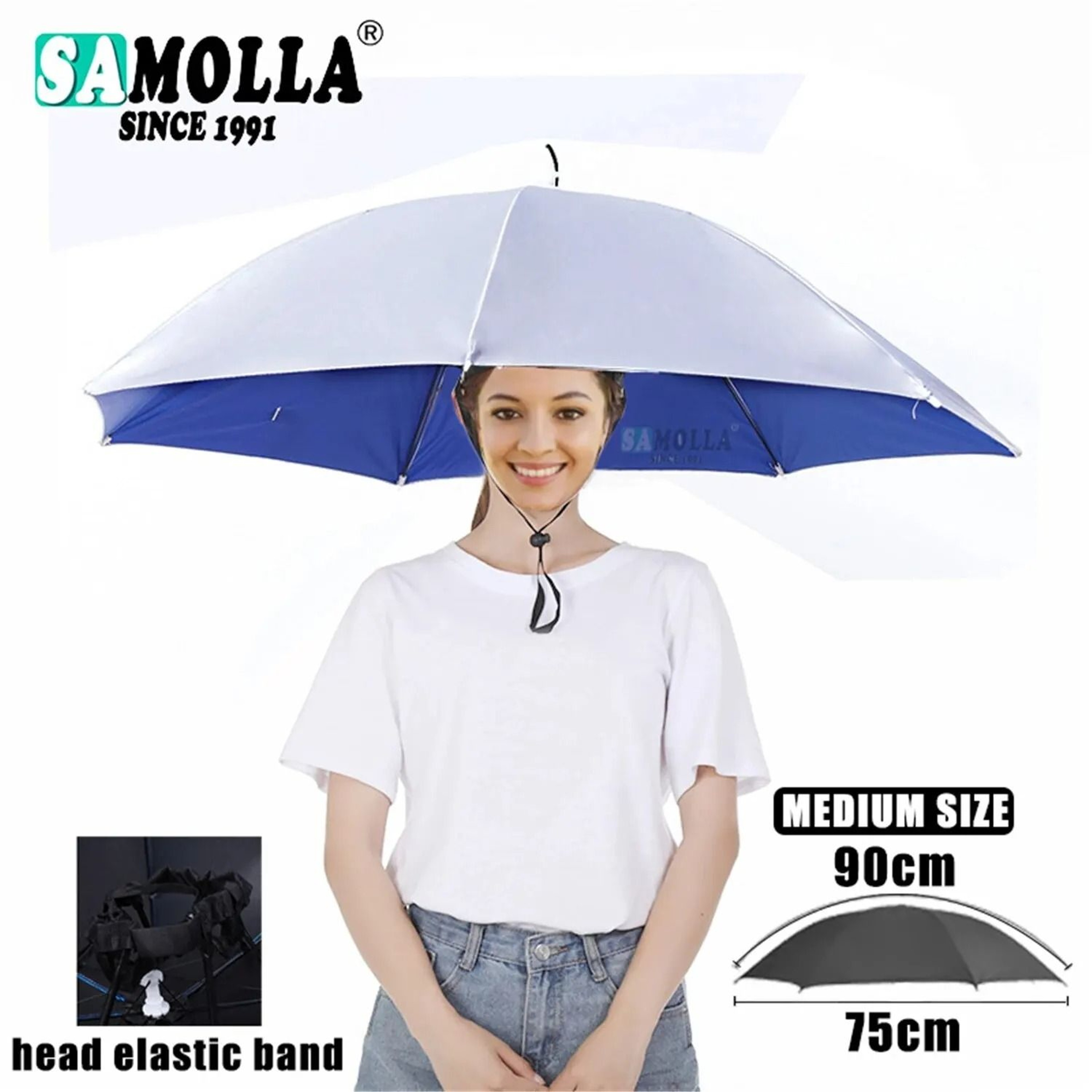 Rain Umbrella Hat Foldable UV Protection Cap 10