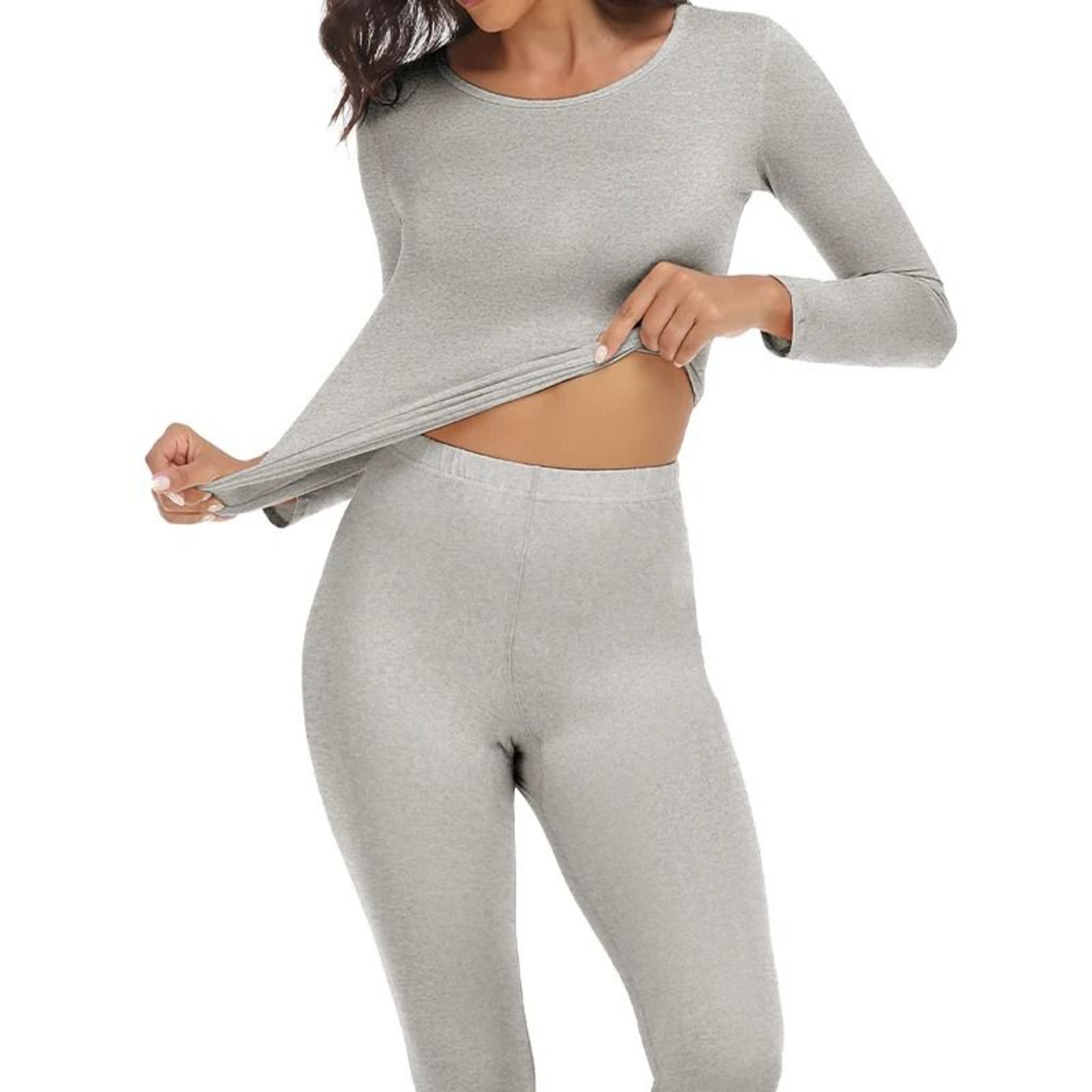 Women Thermal Underwear Set Warm Pajamas Top And Leggings 3
