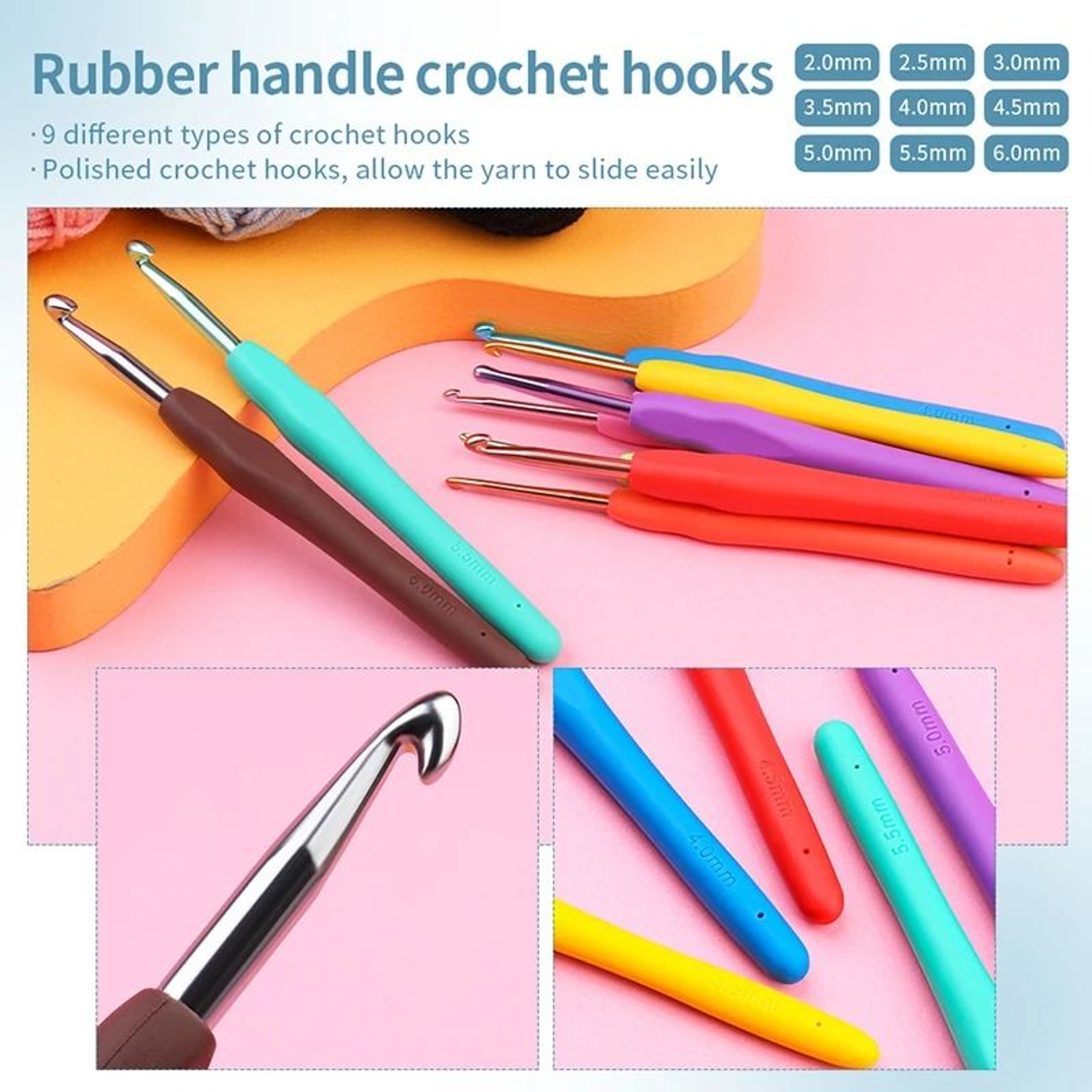 Knitting And Crochet Hook Set With Needles Markers And Storage Bag 3