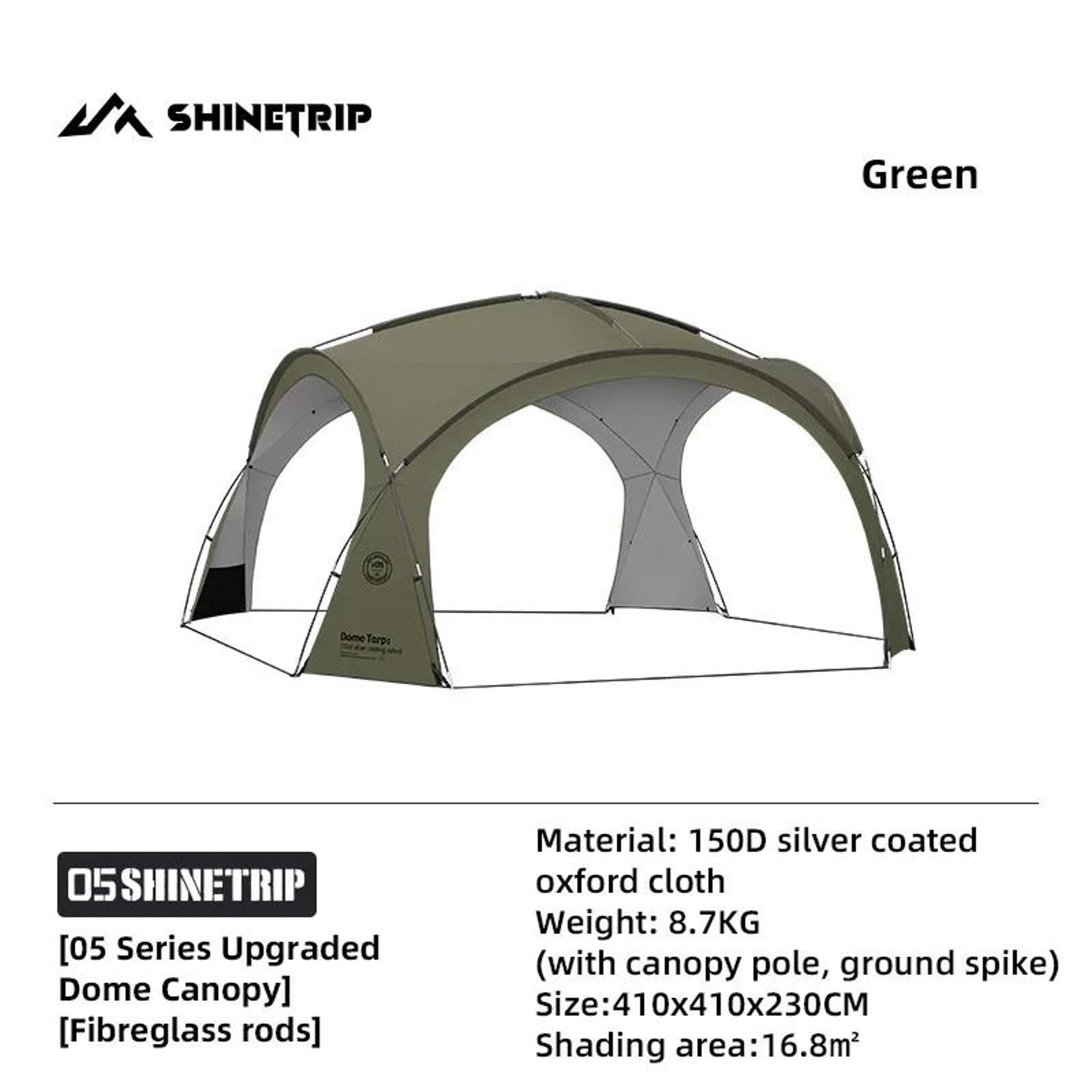 ShineTrip Outdoor Camping Canopy Rainproof And Sunscreen Tent Sunshade With Optional Accessories 8