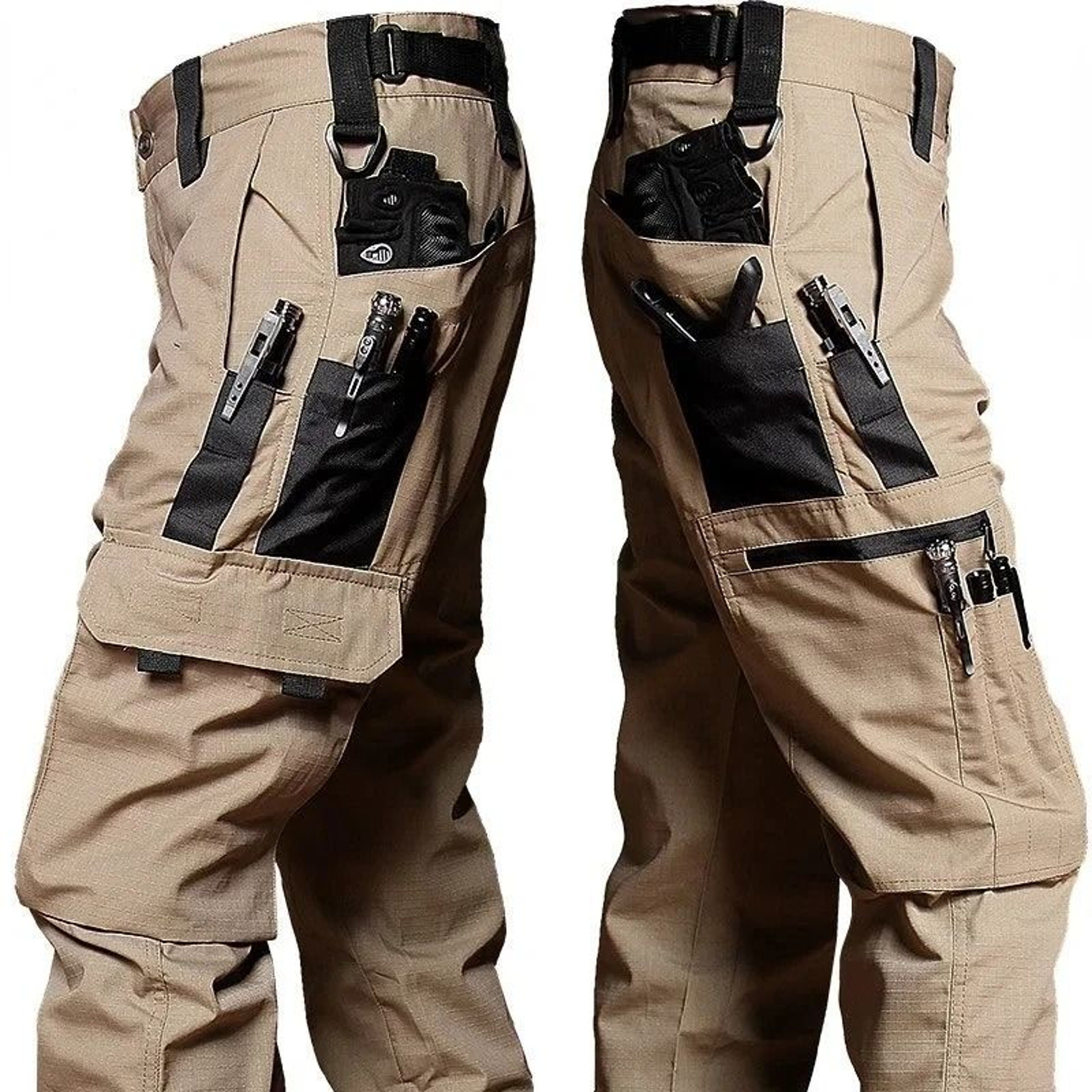 Tactical Cargo Pants Men Waterproof Multi Pocket Wear Resistant Outdoor Combat Trousers 3