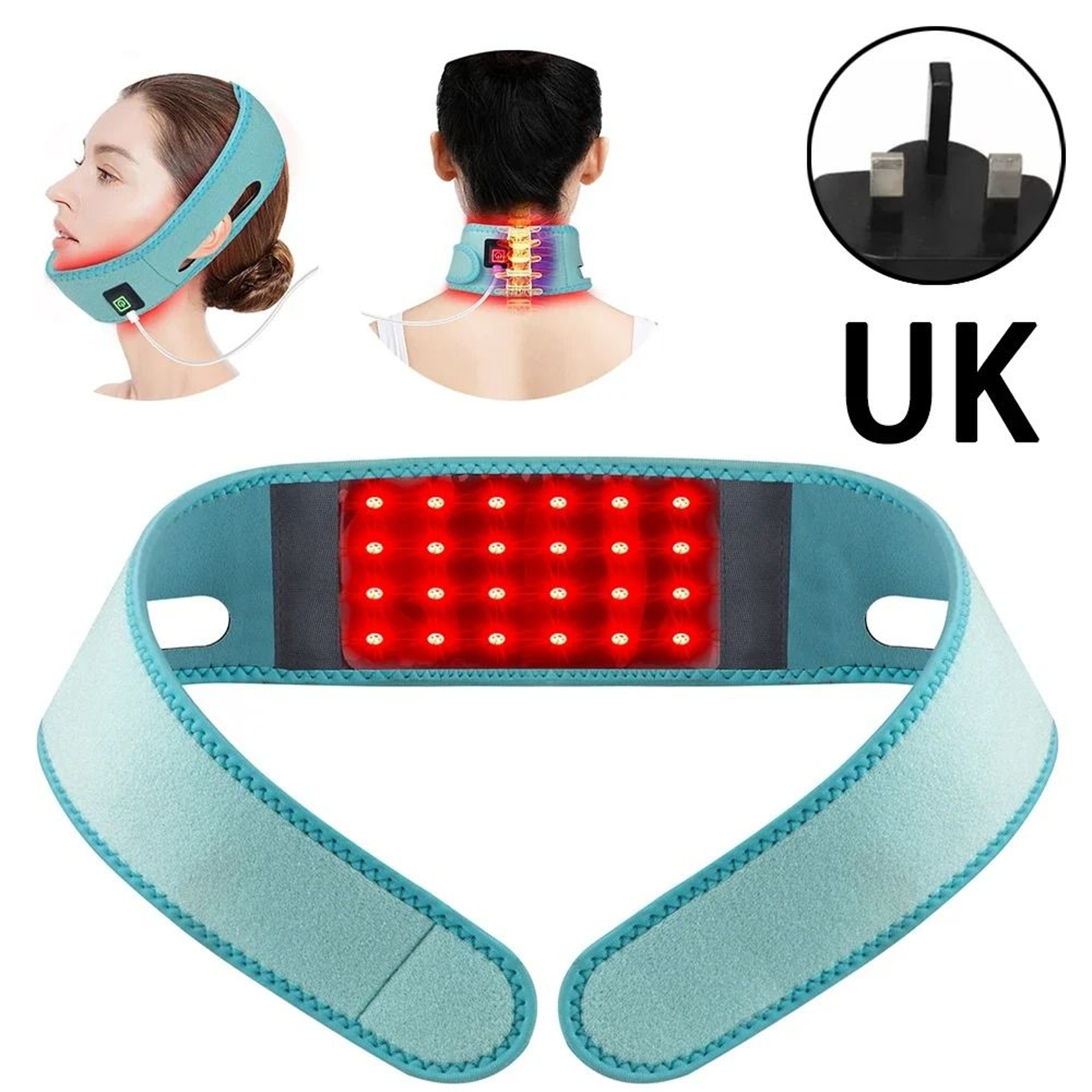 660nm Red Light Infrared 850nm Neck Heating Belt Pain Relief Wrap Firming Skin Care 13