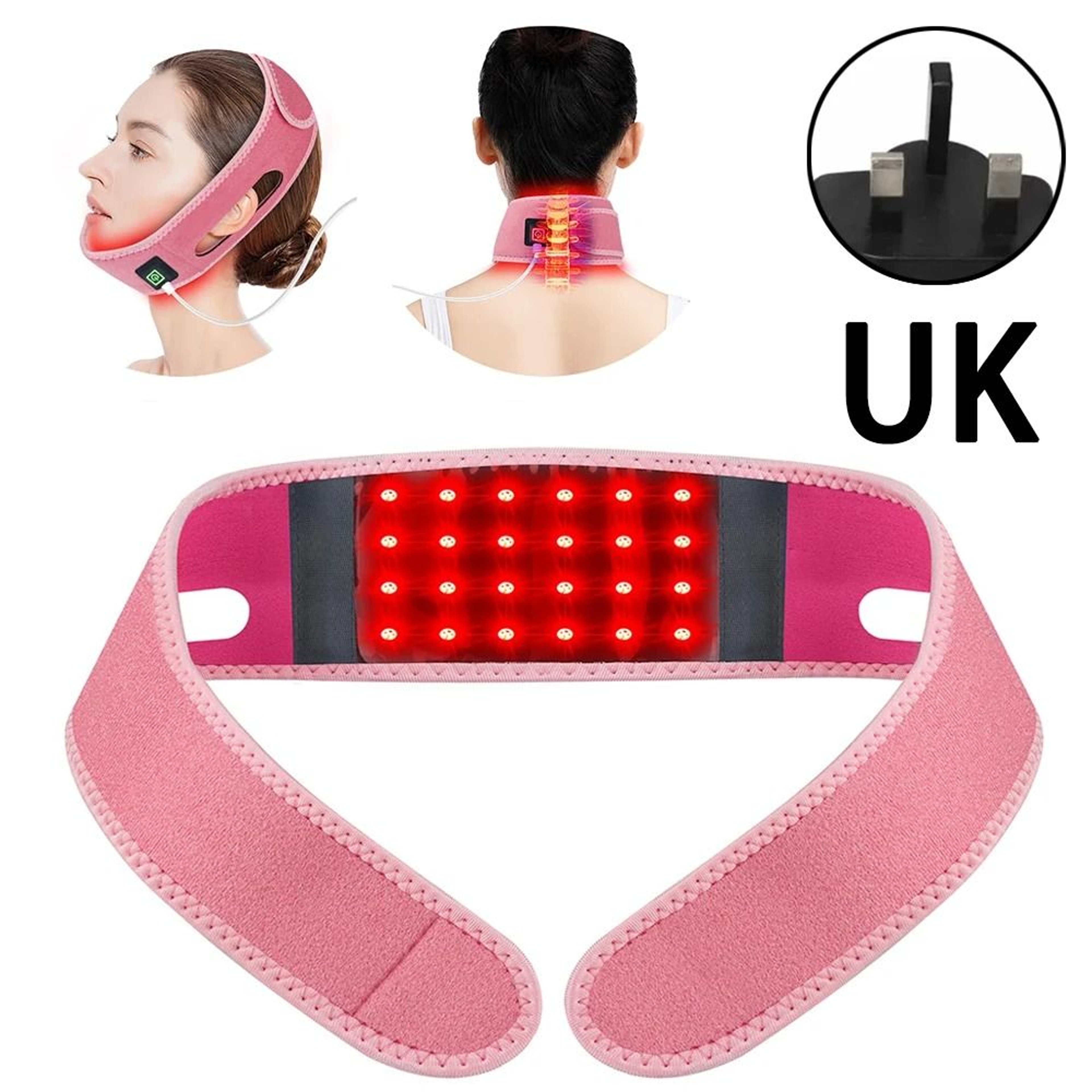 660nm Red Light Infrared 850nm Neck Heating Belt Pain Relief Wrap Firming Skin Care 6
