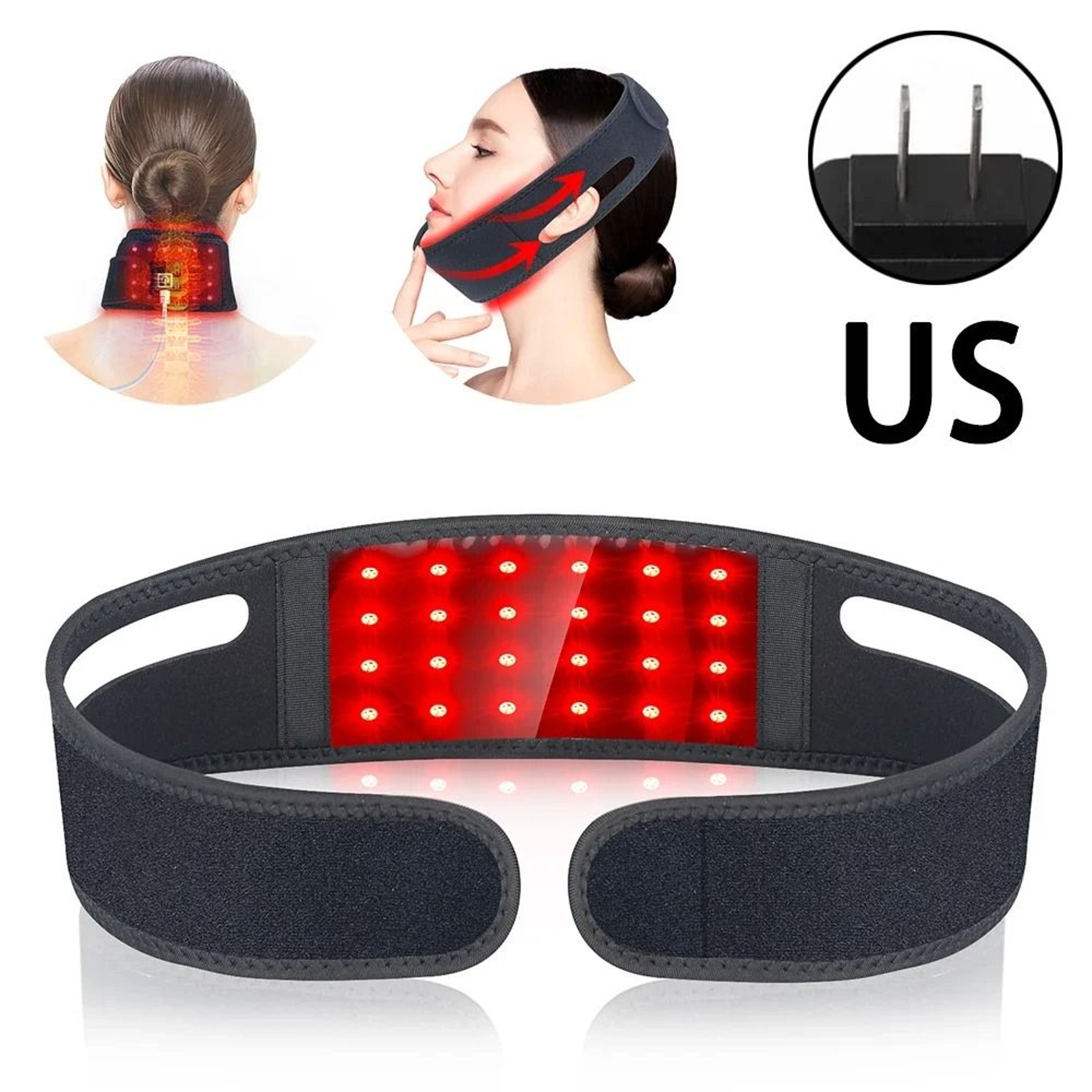 660nm Red Light Infrared 850nm Neck Heating Belt Pain Relief Wrap Firming Skin Care 8