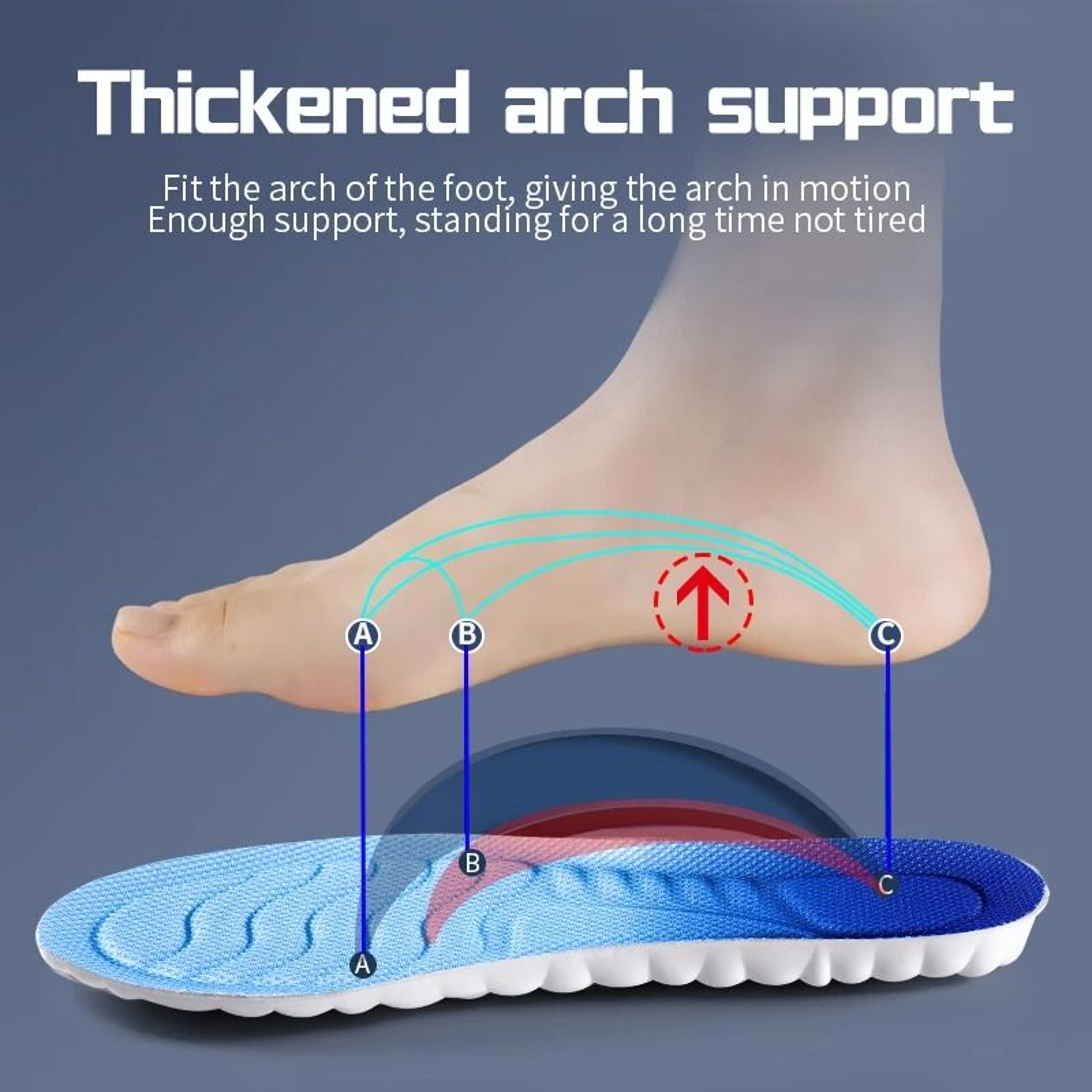 4D Cloud Technology Sports Insoles Soft Breathable Shock Absorption Cushion 4