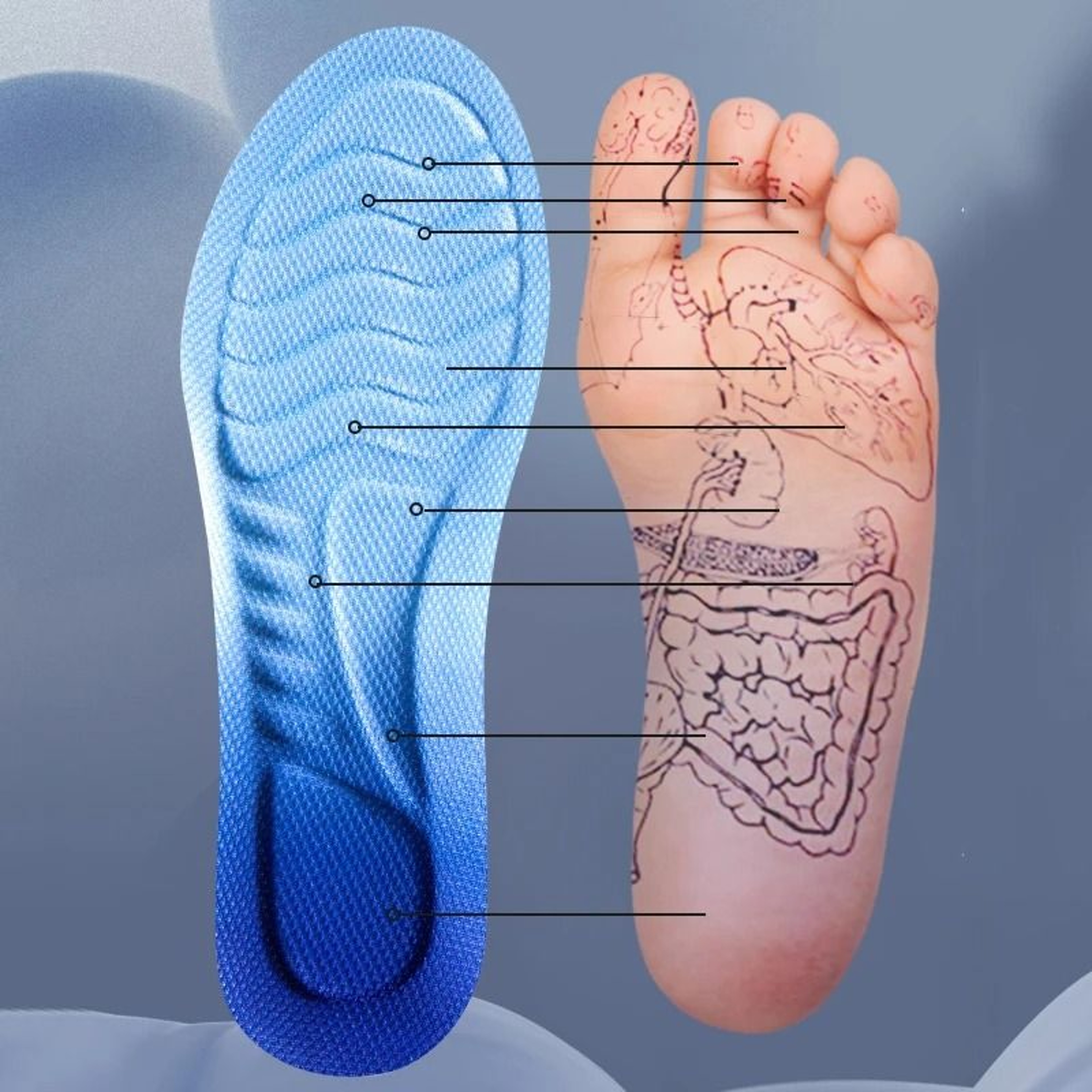 4D Cloud Technology Sports Insoles Soft Breathable Shock Absorption Cushion 5