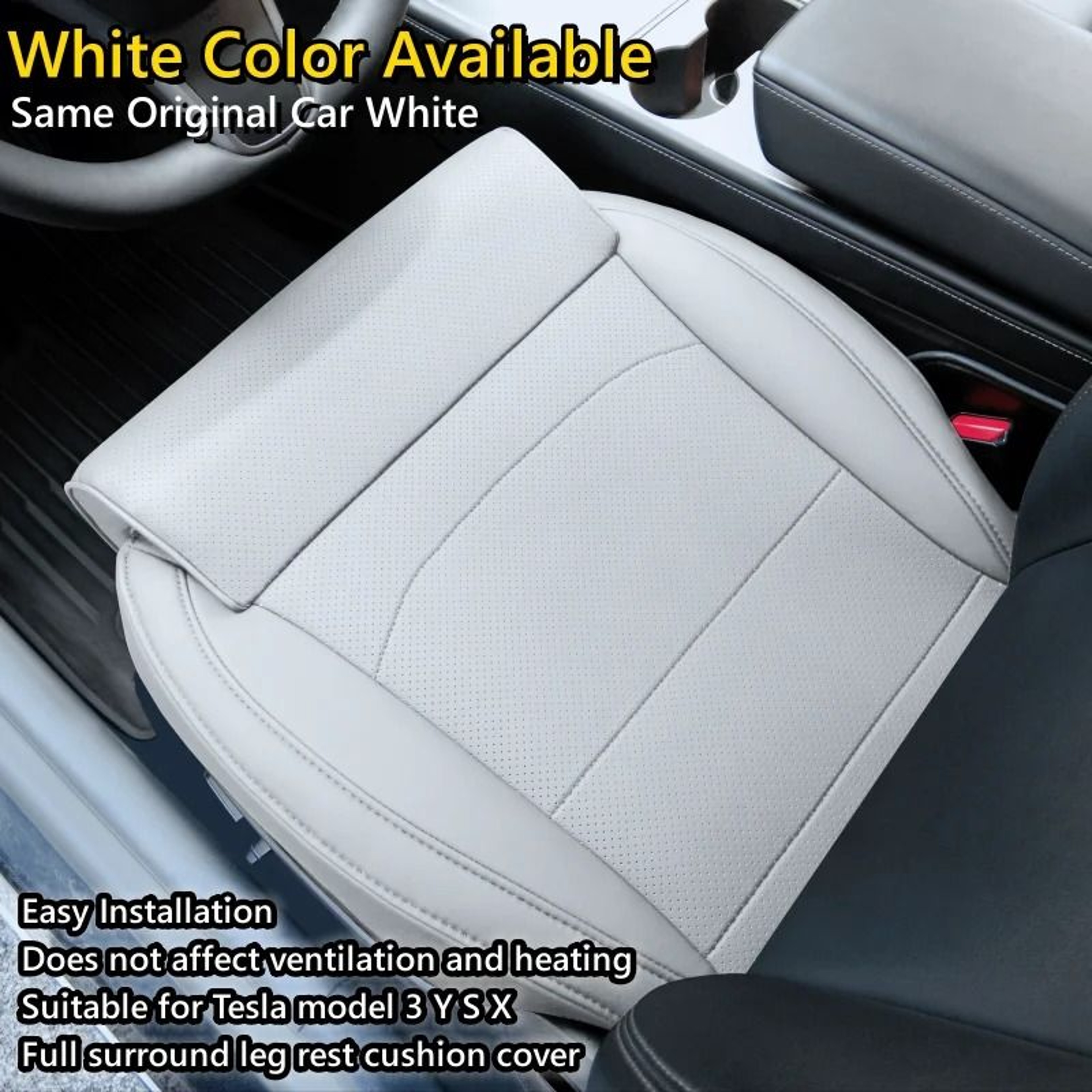 Tesla Seat Leg Support Extension Cushion Memory Foam Seat Cover For Front And Rear 5