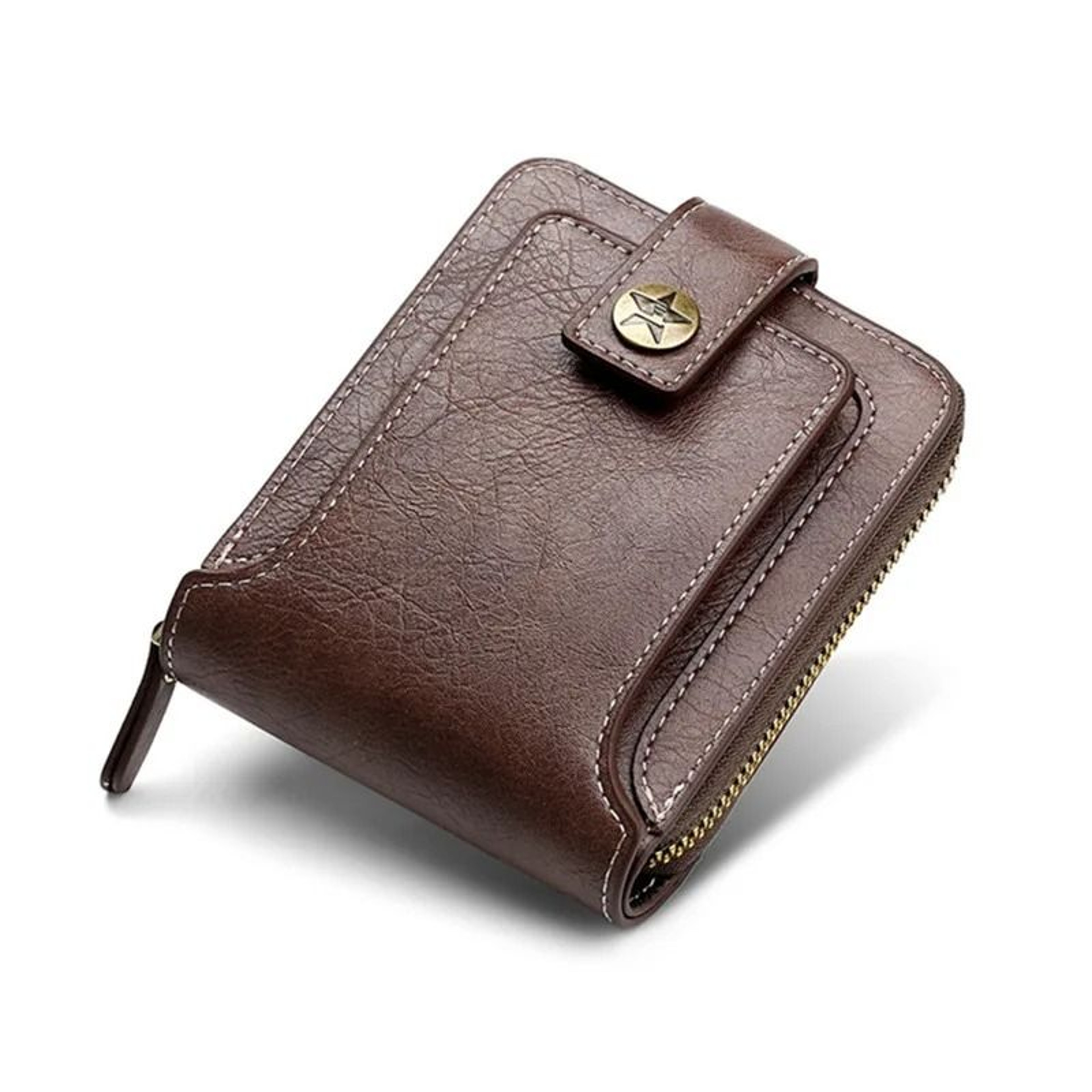 Luxury Leather RFID Mens Zipper Wallet With Coin Pocket 6