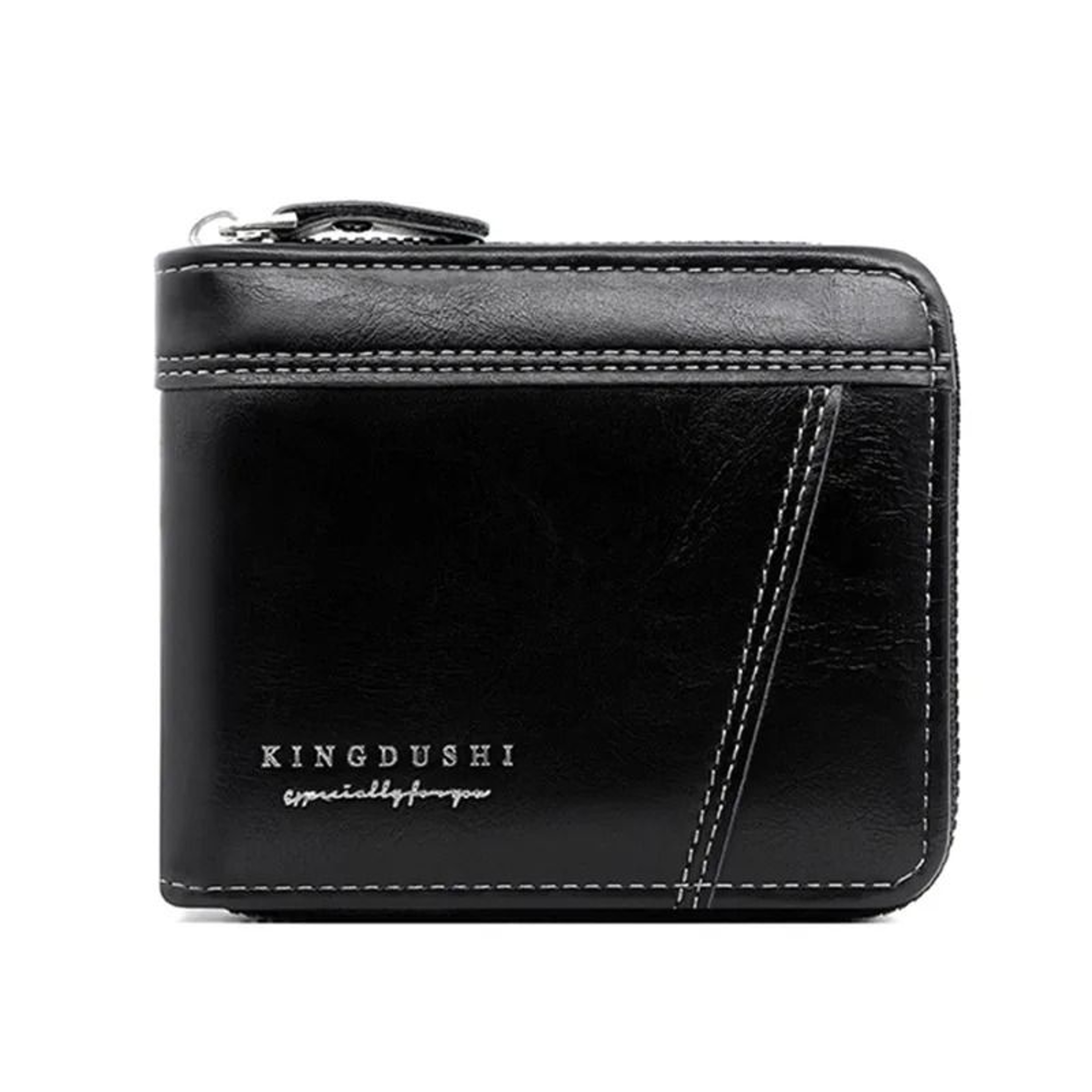 Luxury Leather RFID Mens Zipper Wallet With Coin Pocket 7