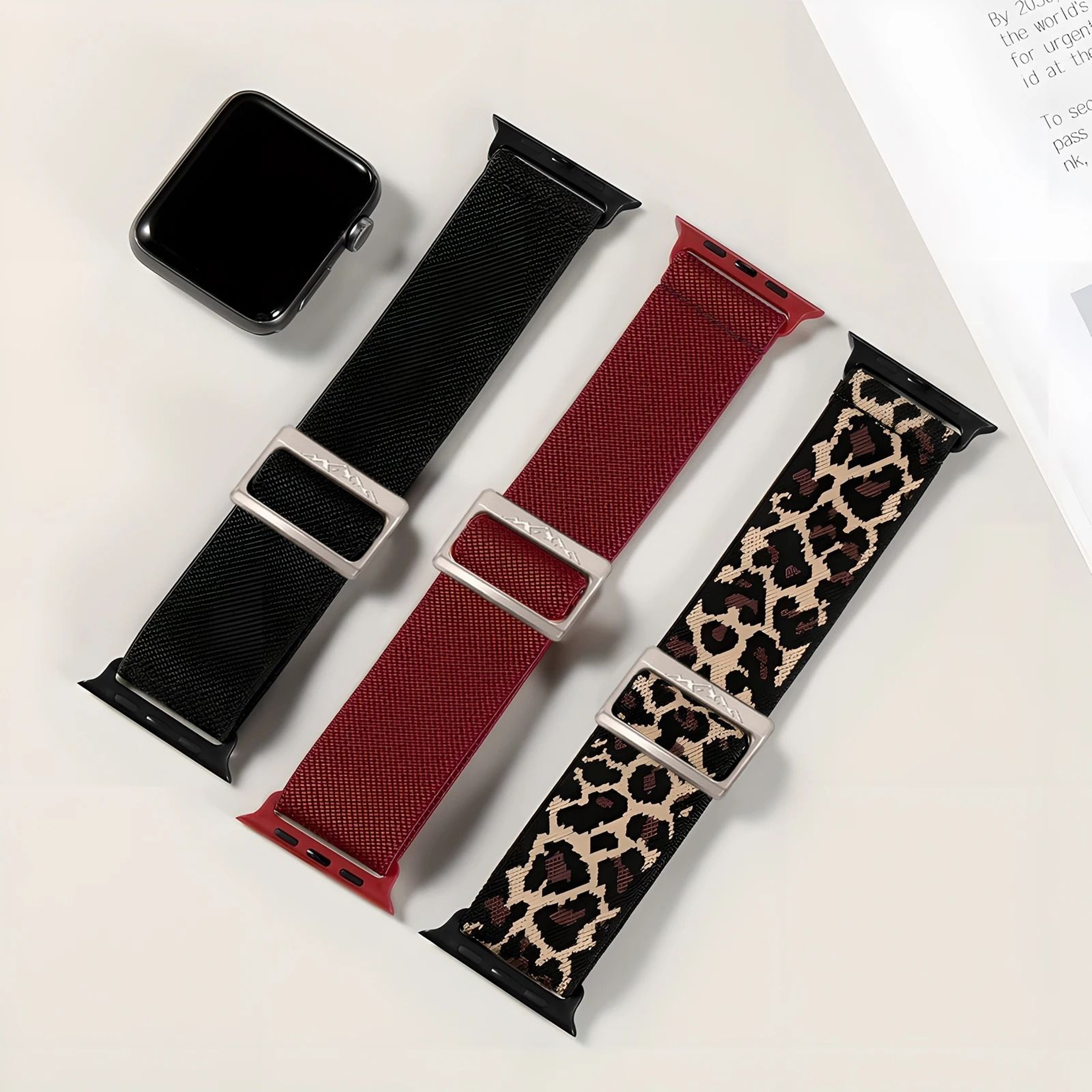 Stretchy Braided Nylon Apple Watch Band For Series 6 SE 7 8 9 Ultra 2 2