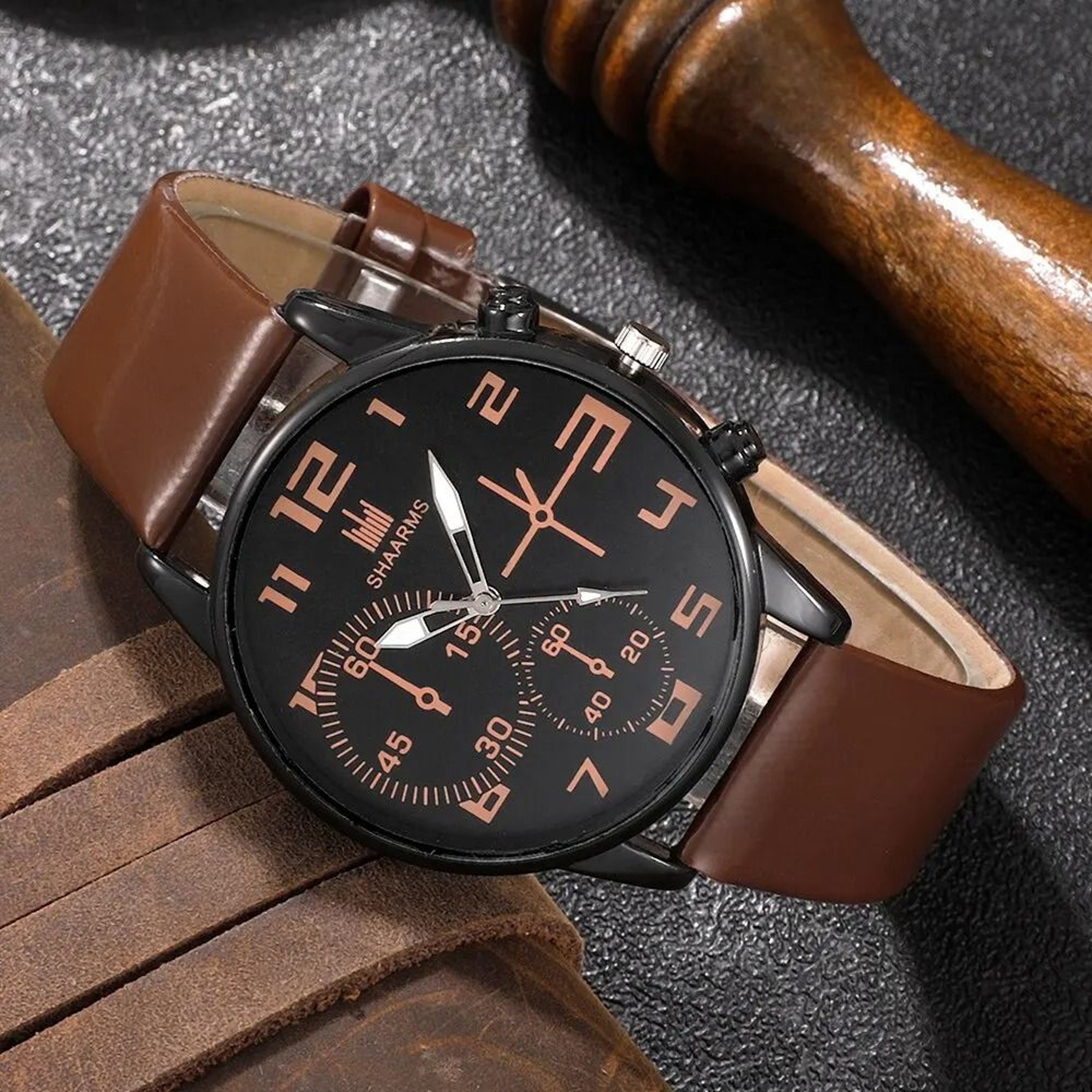 Mens Sports Bracelet Quartz Watch Set 5 Pcs 3