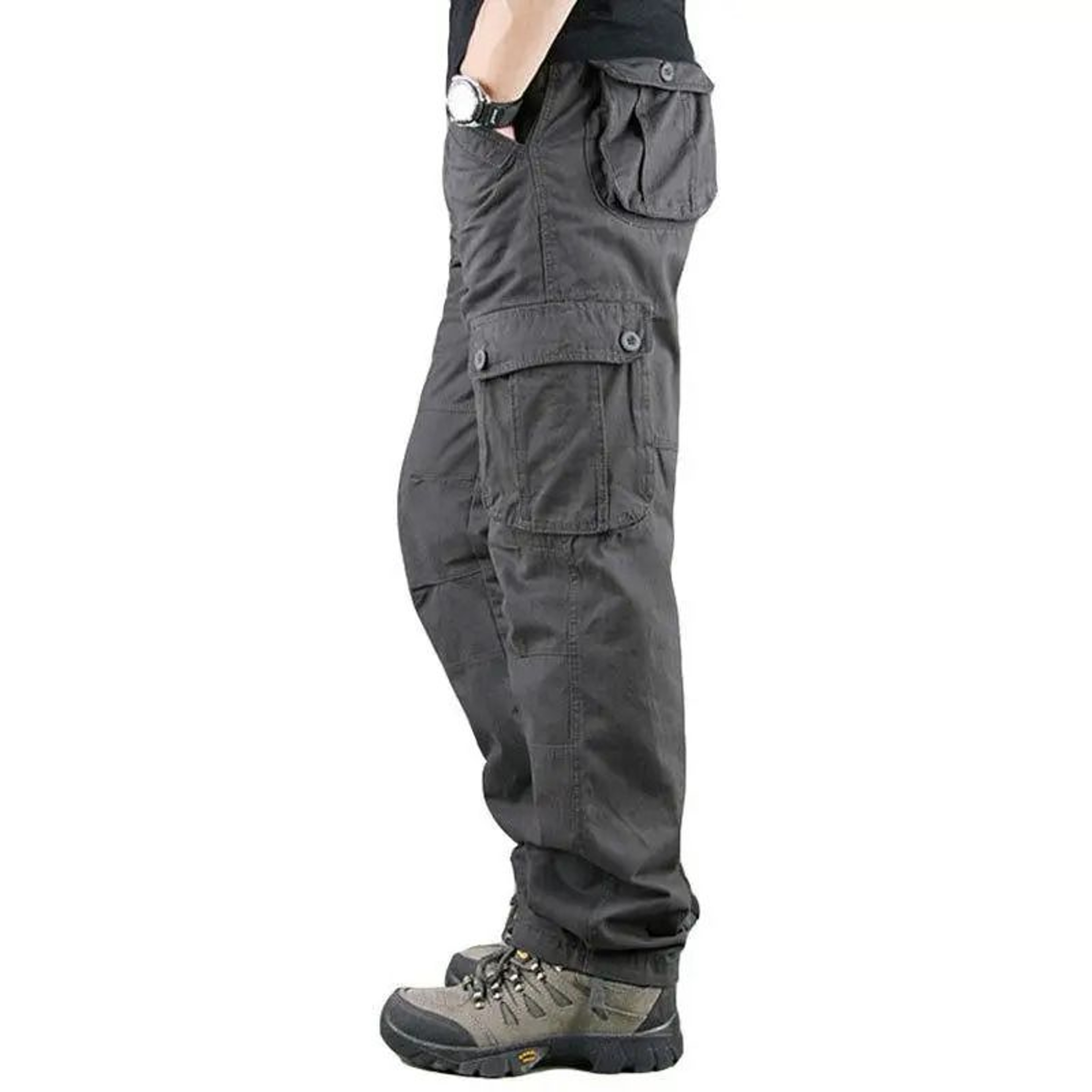 Men Tactical Cargo Pants Cotton Outdoor Work Trousers 9