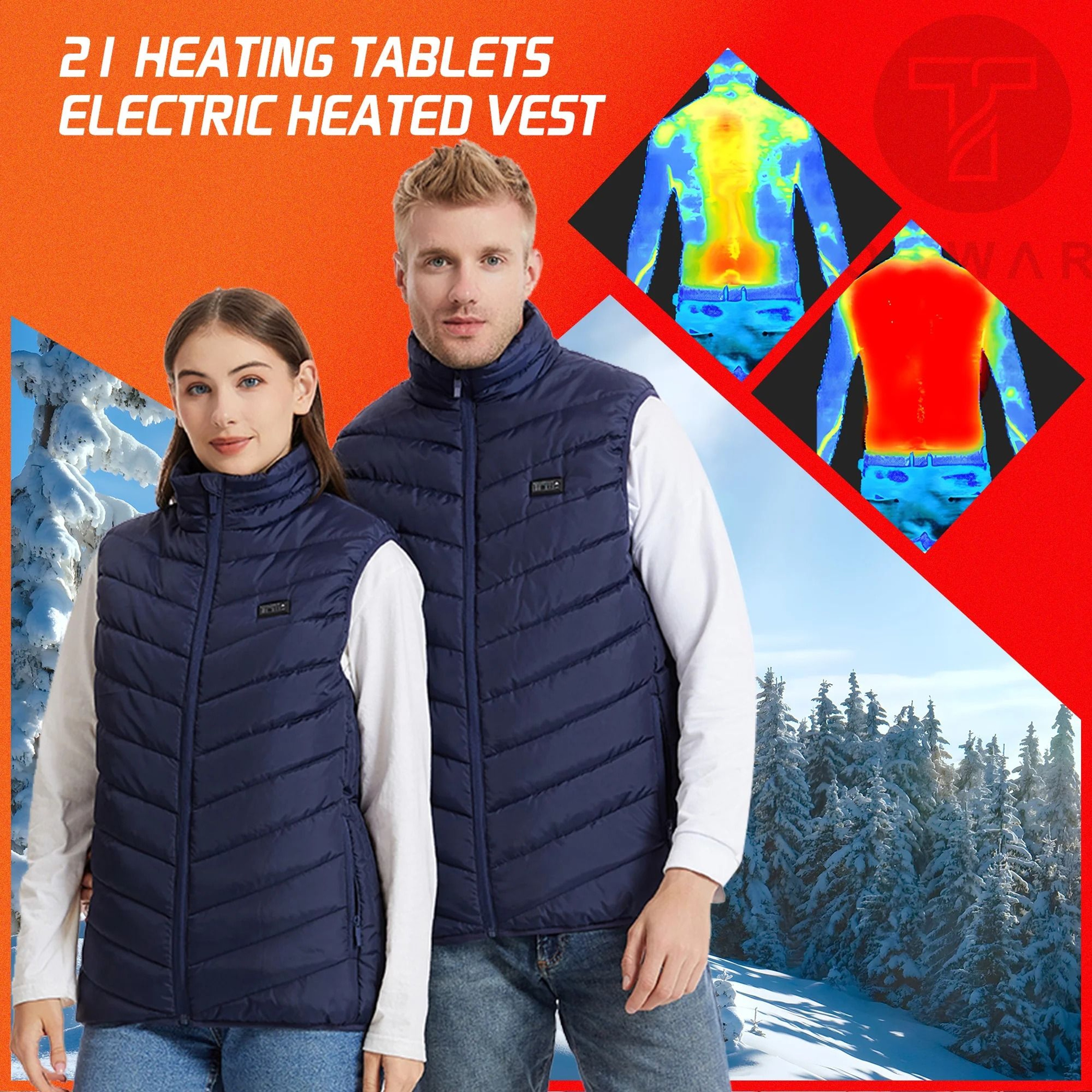 Heated Vest With 26 Heating Zones USB Powered Winter Thermal Jacket For Men And Women 1