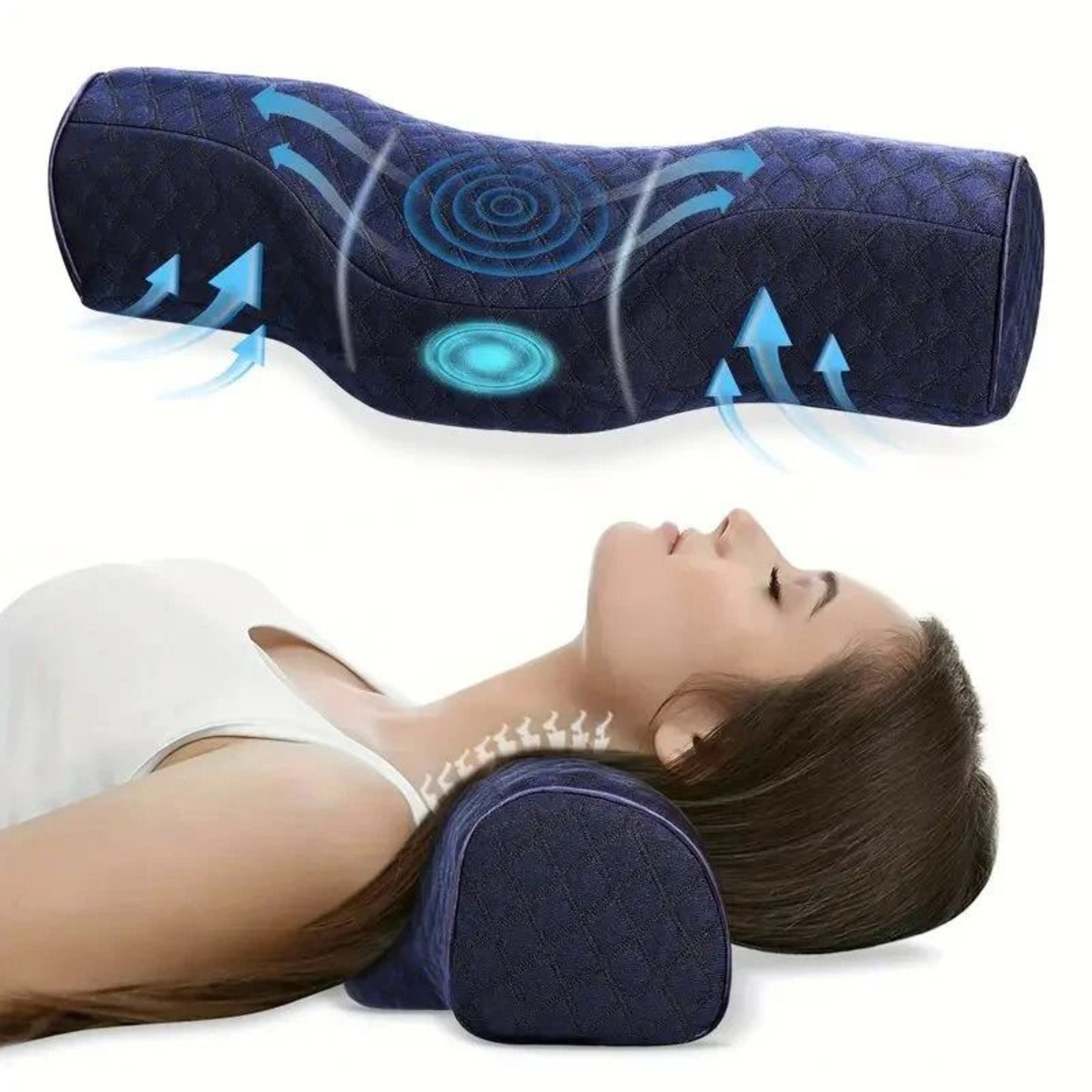 Cervical Memory Foam Neck Relief Pillow With Breathable Washable Cover 6