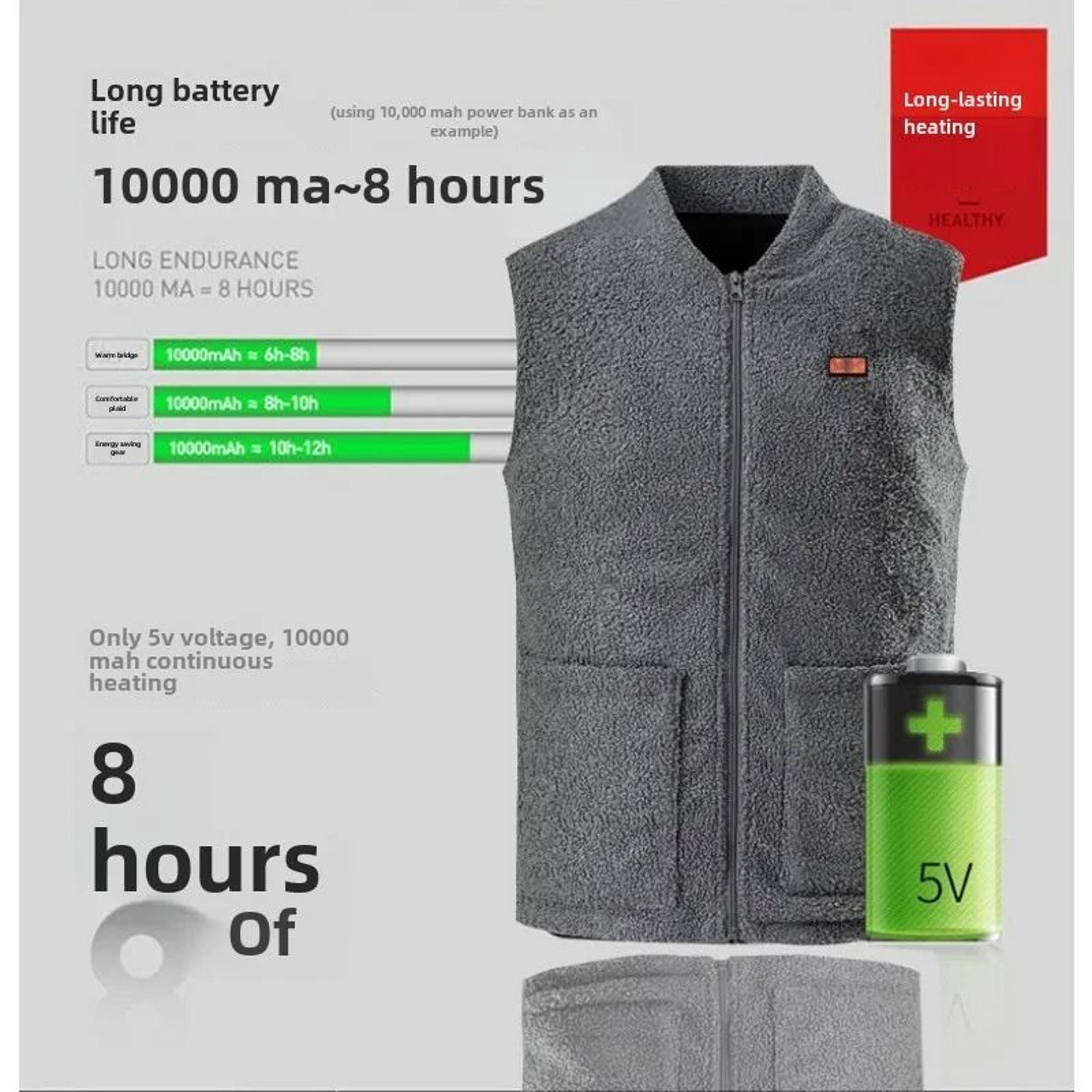 Winter USB Heated Vest With Adjustable Temperature And Long Battery Life 3