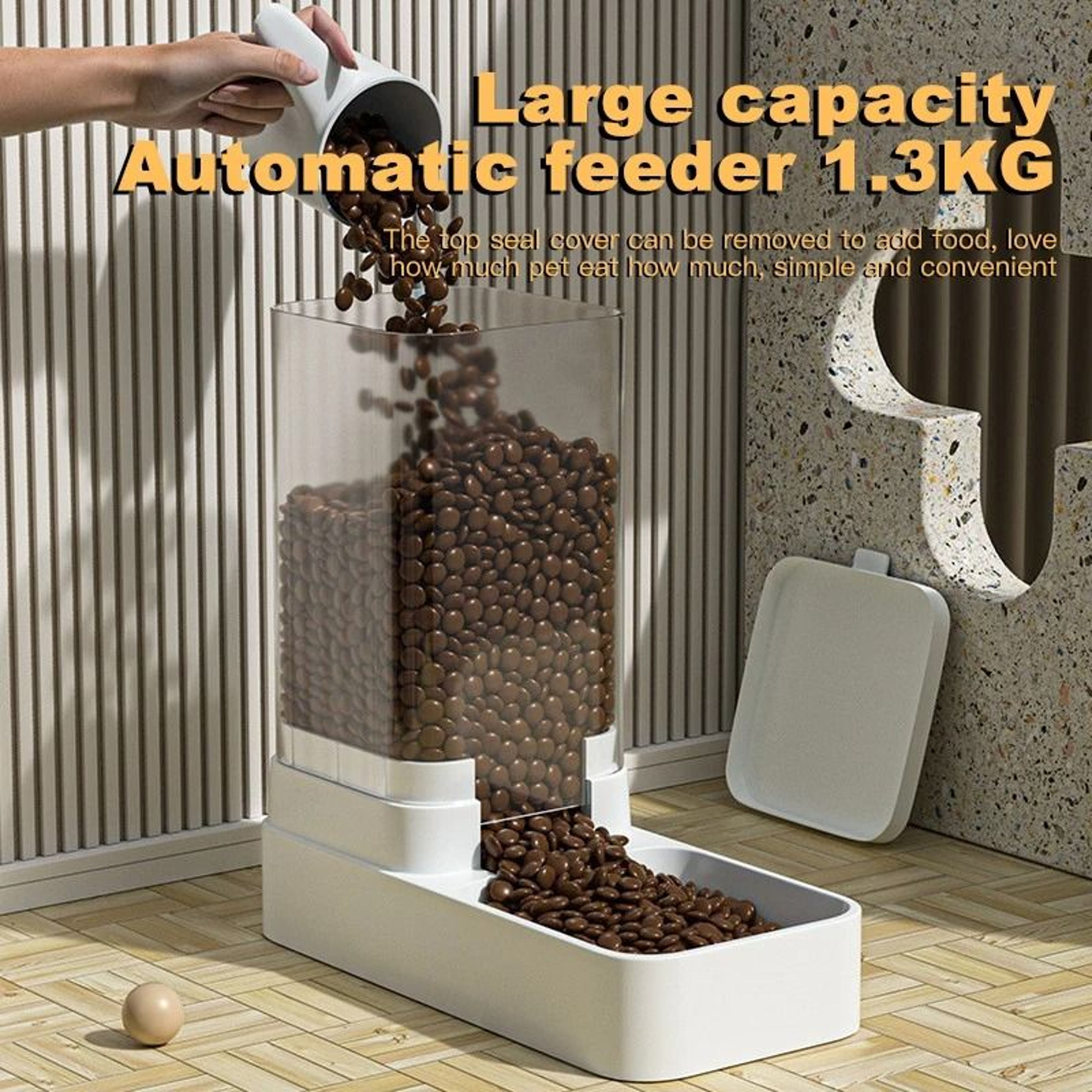 Large Capacity Automatic Cat Feeder And Water Dispenser Gravity Food Storage Container For Cats And 1