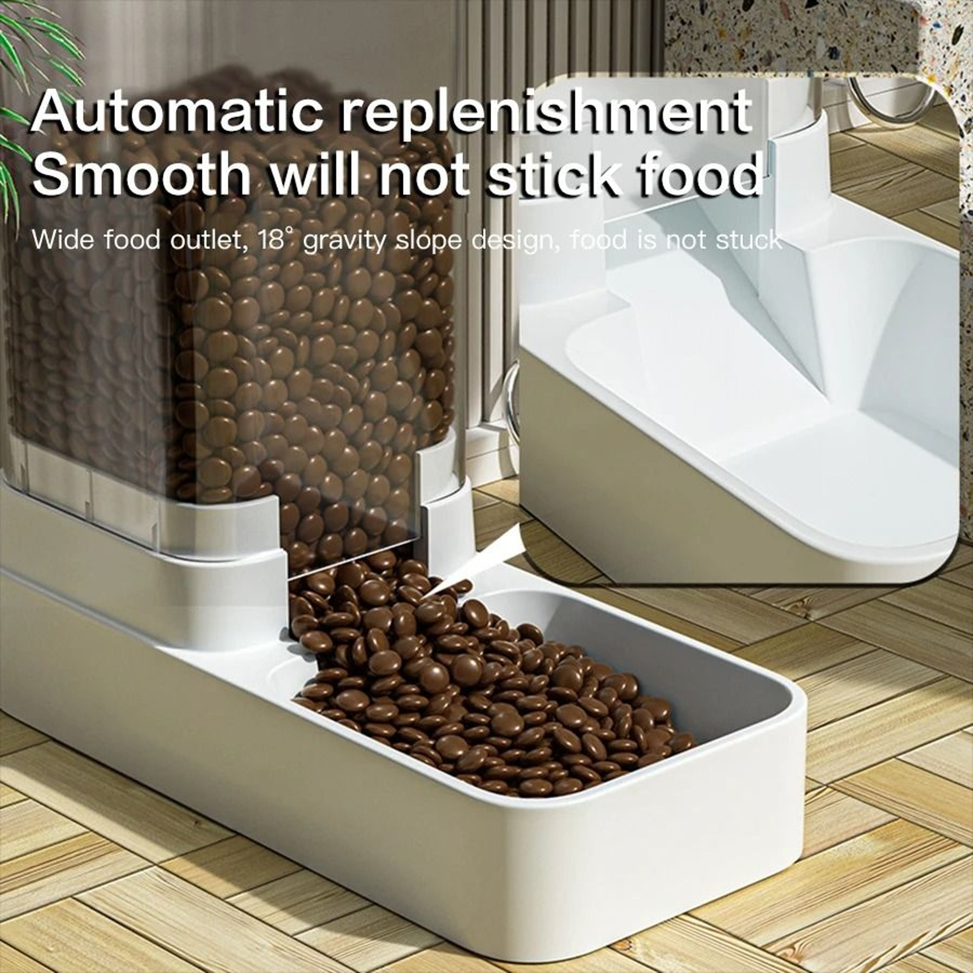 Large Capacity Automatic Cat Feeder And Water Dispenser Gravity Food Storage Container For Cats And 4