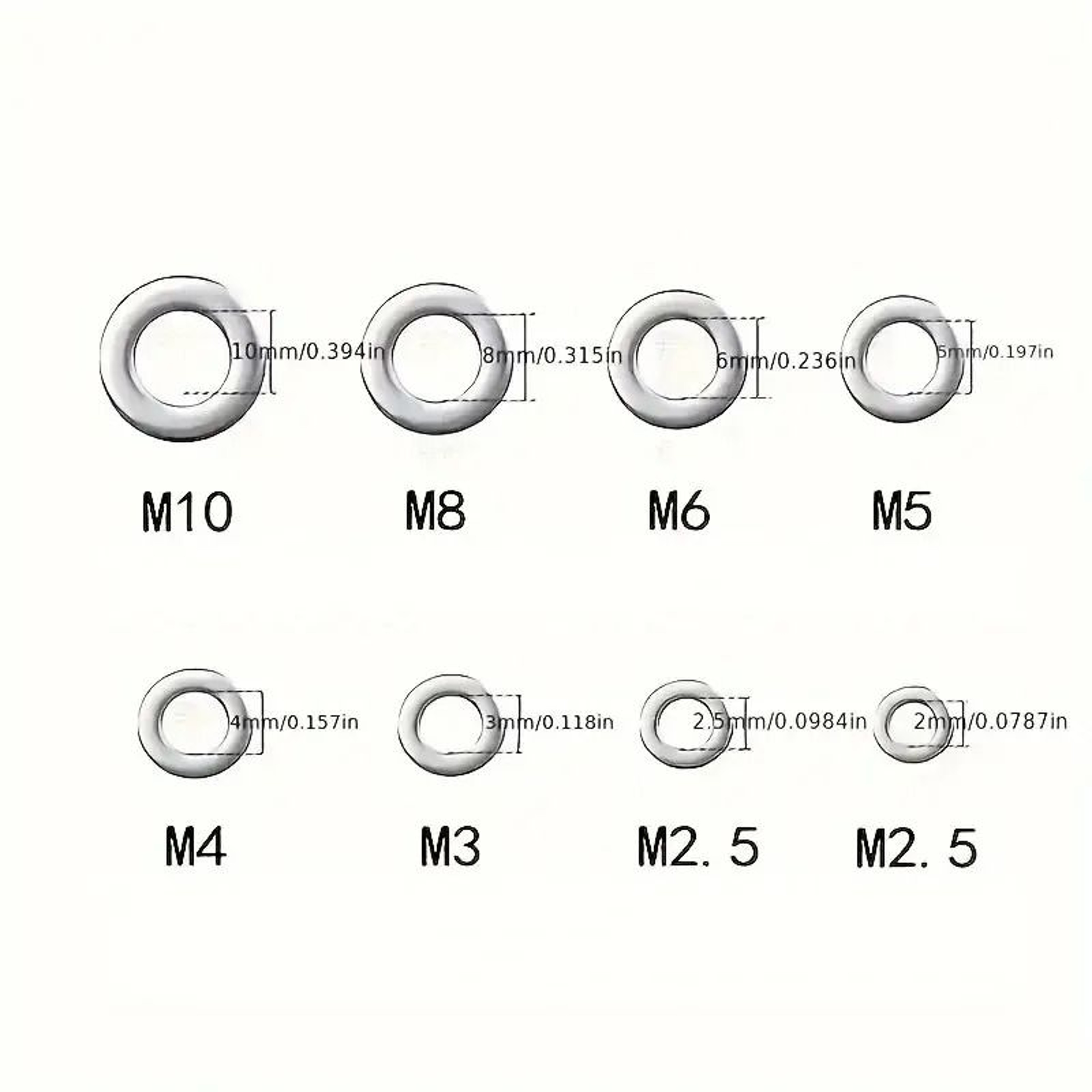 304 Stainless Steel Flat Washers Assortment Set 360 To 580 Pcs For Home Factory Repair And Workshop 4