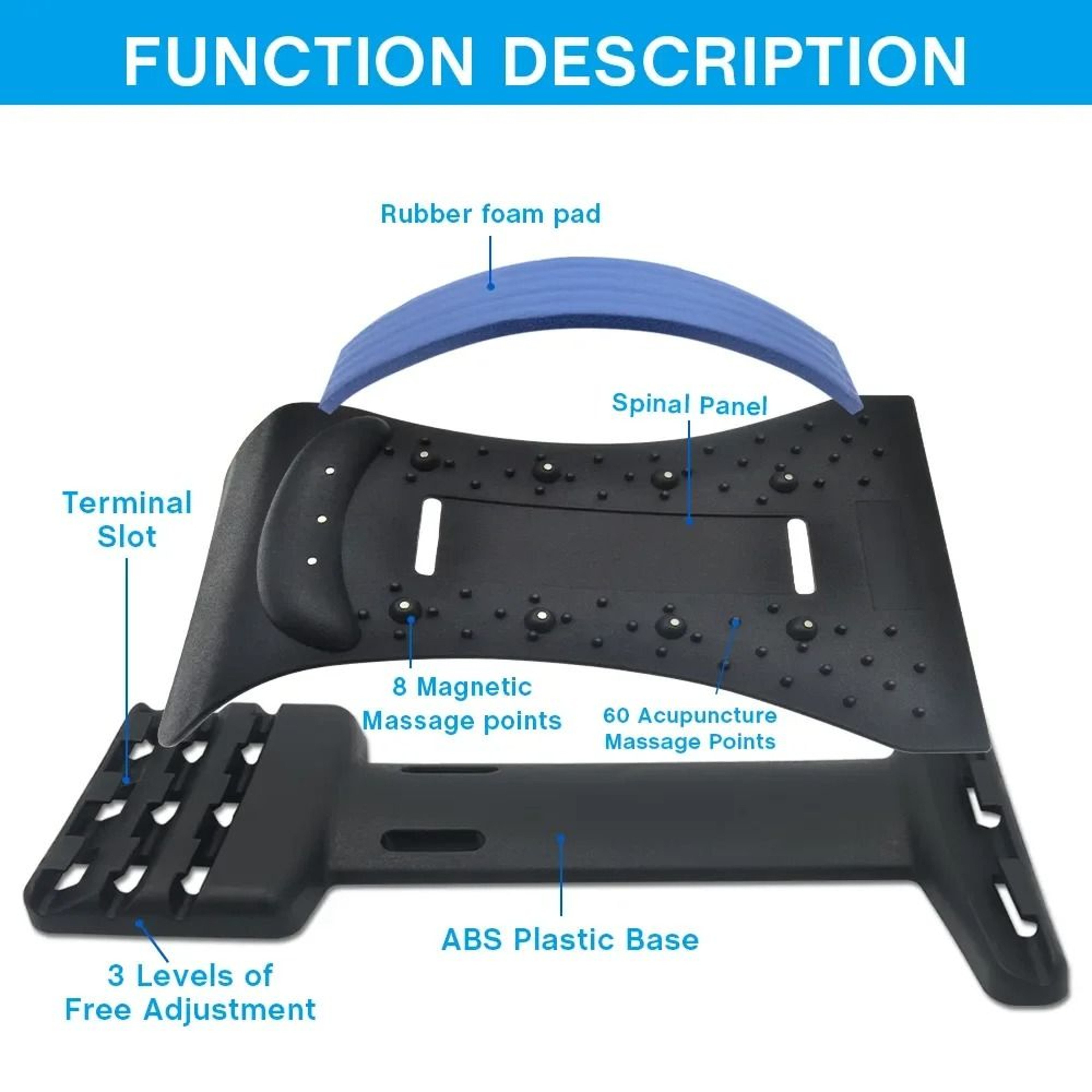Back Stretcher Adjustable Lumbar Spine Support Board For Pain Relief And Posture Correction 2