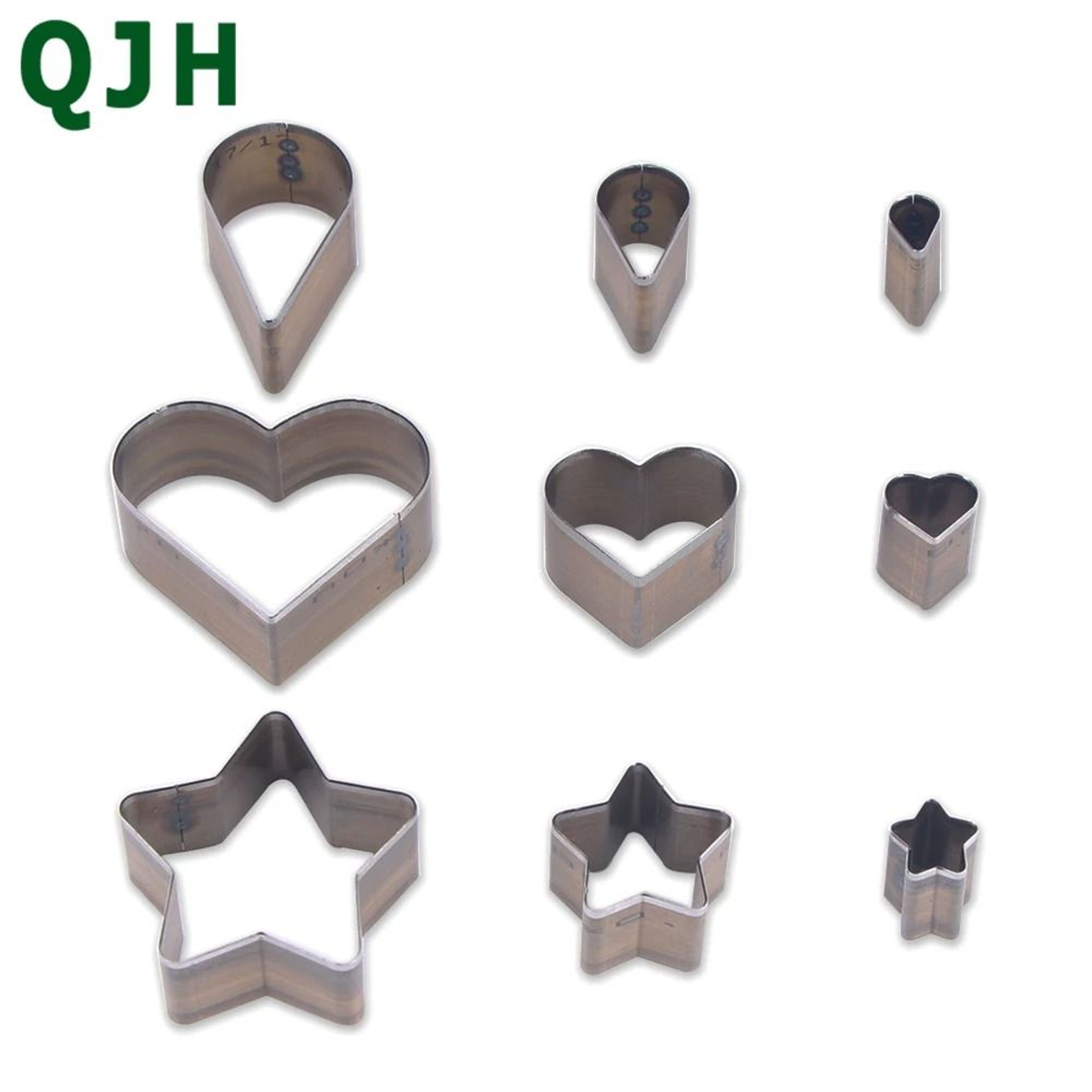 Manual Leather Craft Cutting Die Set 3 Piece Heart Shaped Punch Tool Kit 1