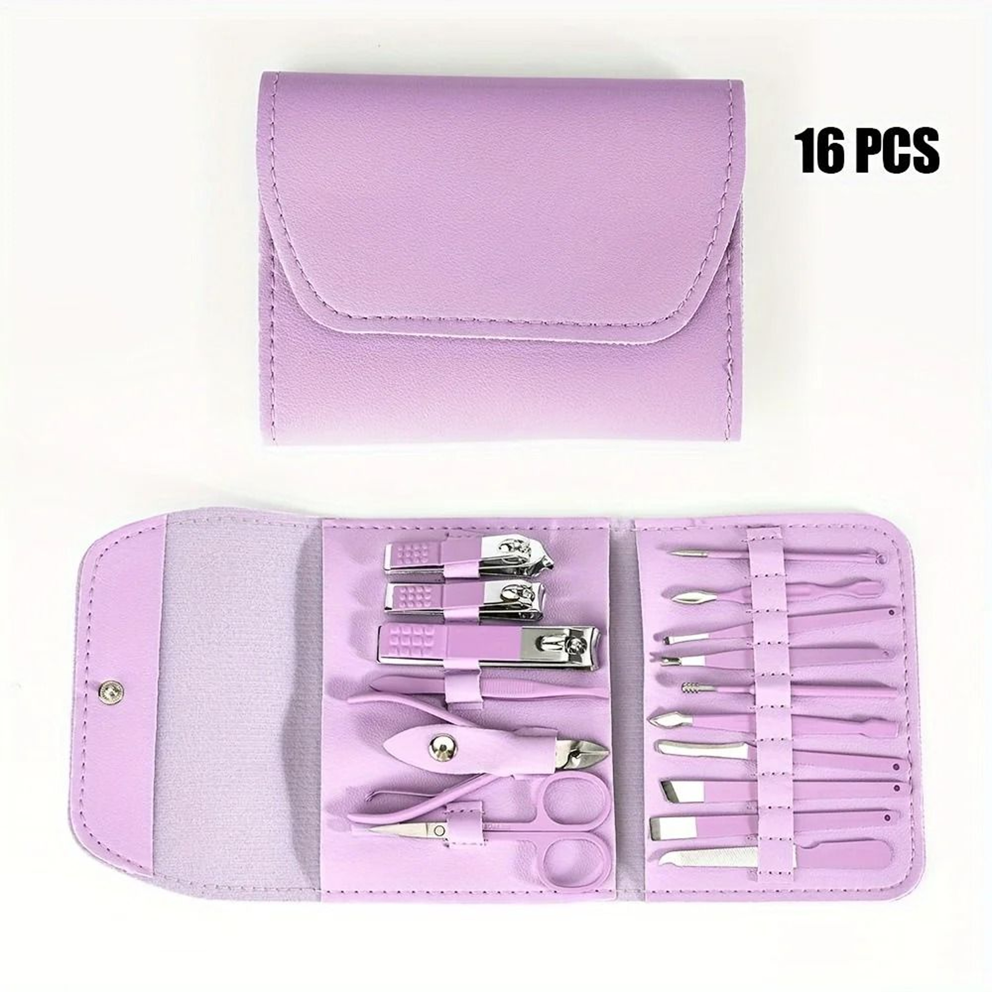 16 Piece Professional Nail Clippers And Cuticle Nippers Set With Travel Case 7
