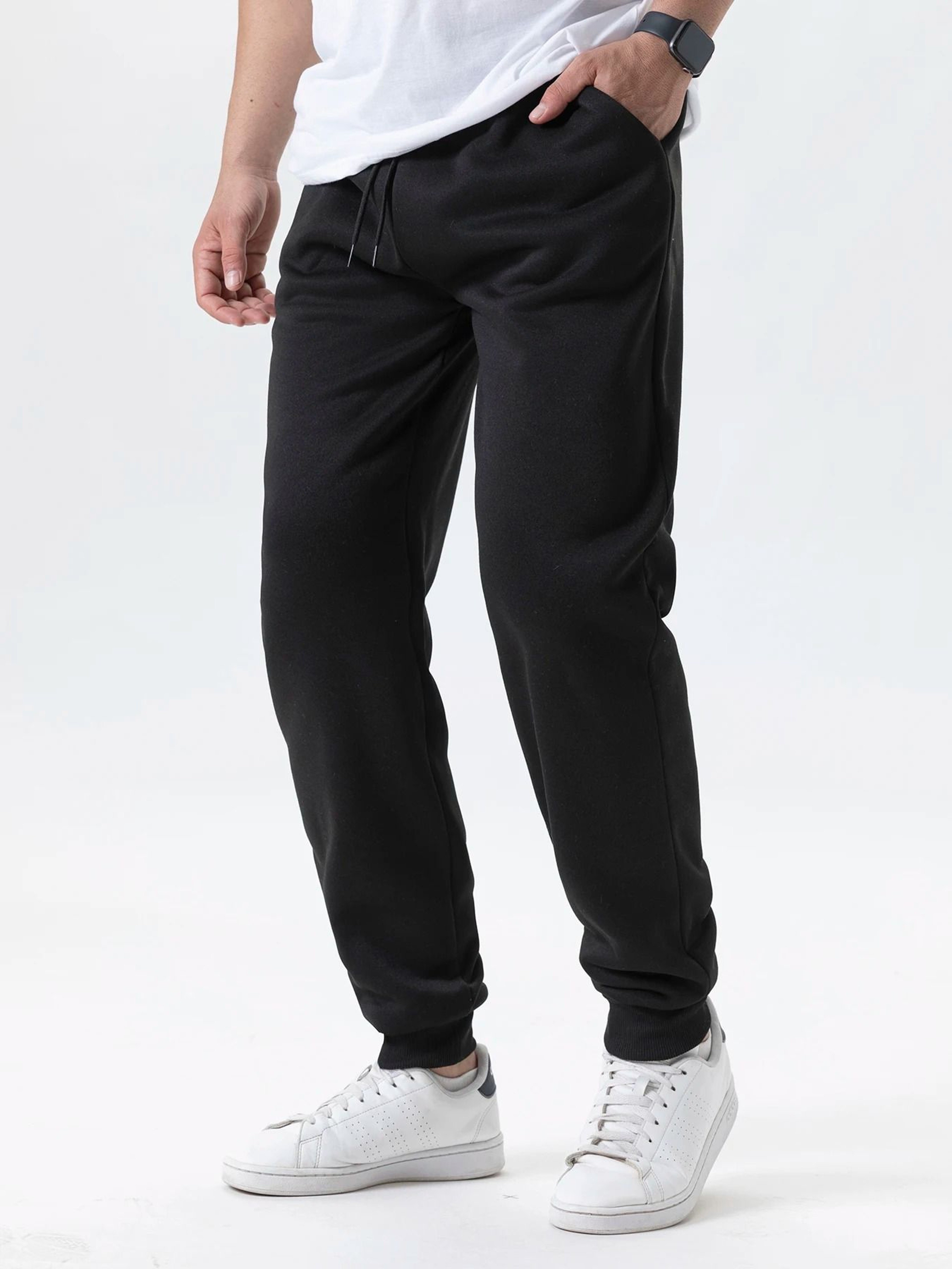Mens Autumn Winter Fleece Sweatpants Baggy Joggers Elastic Waist 1