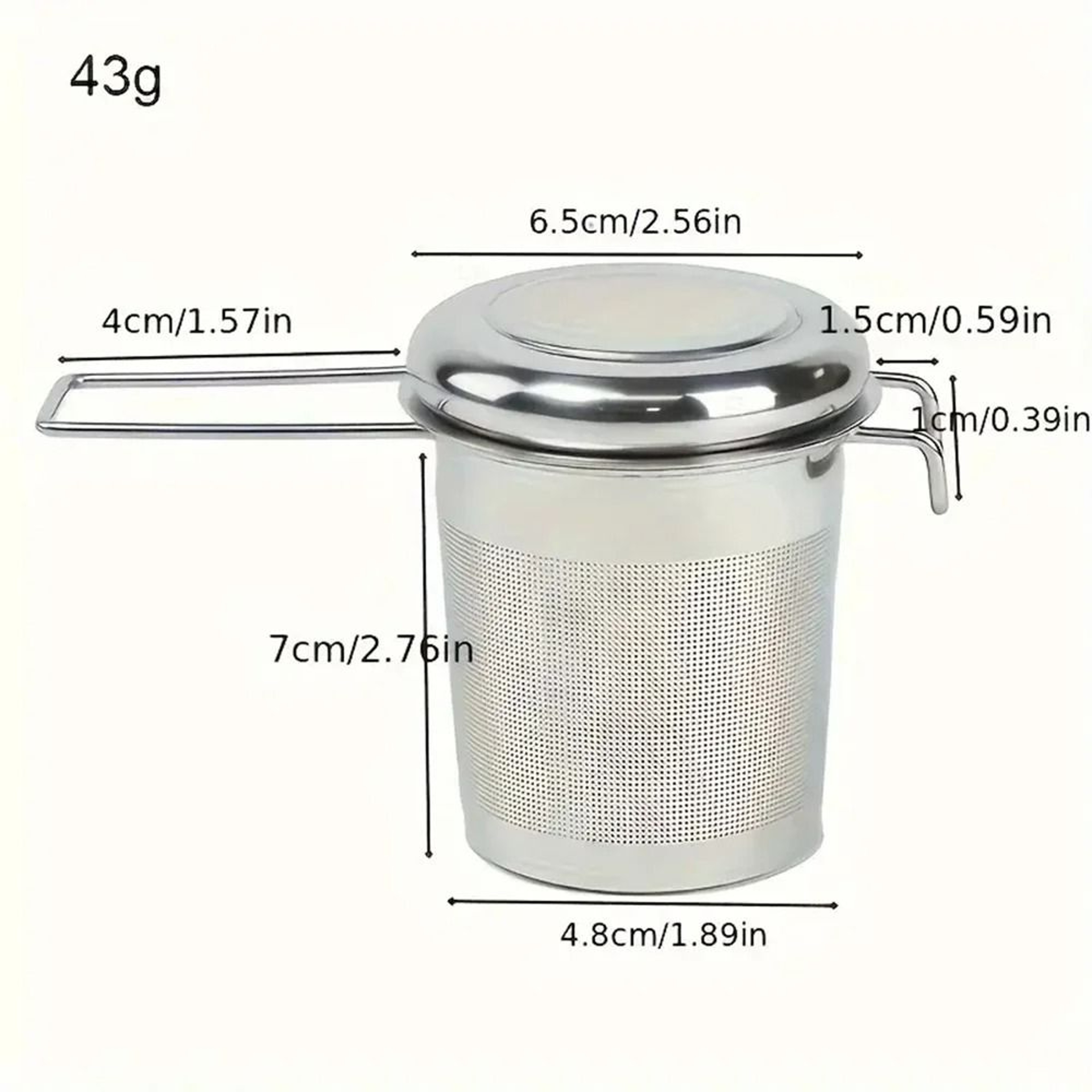 Premium Stainless Steel Tea Filter With Extended Folding Handle And Lid 4