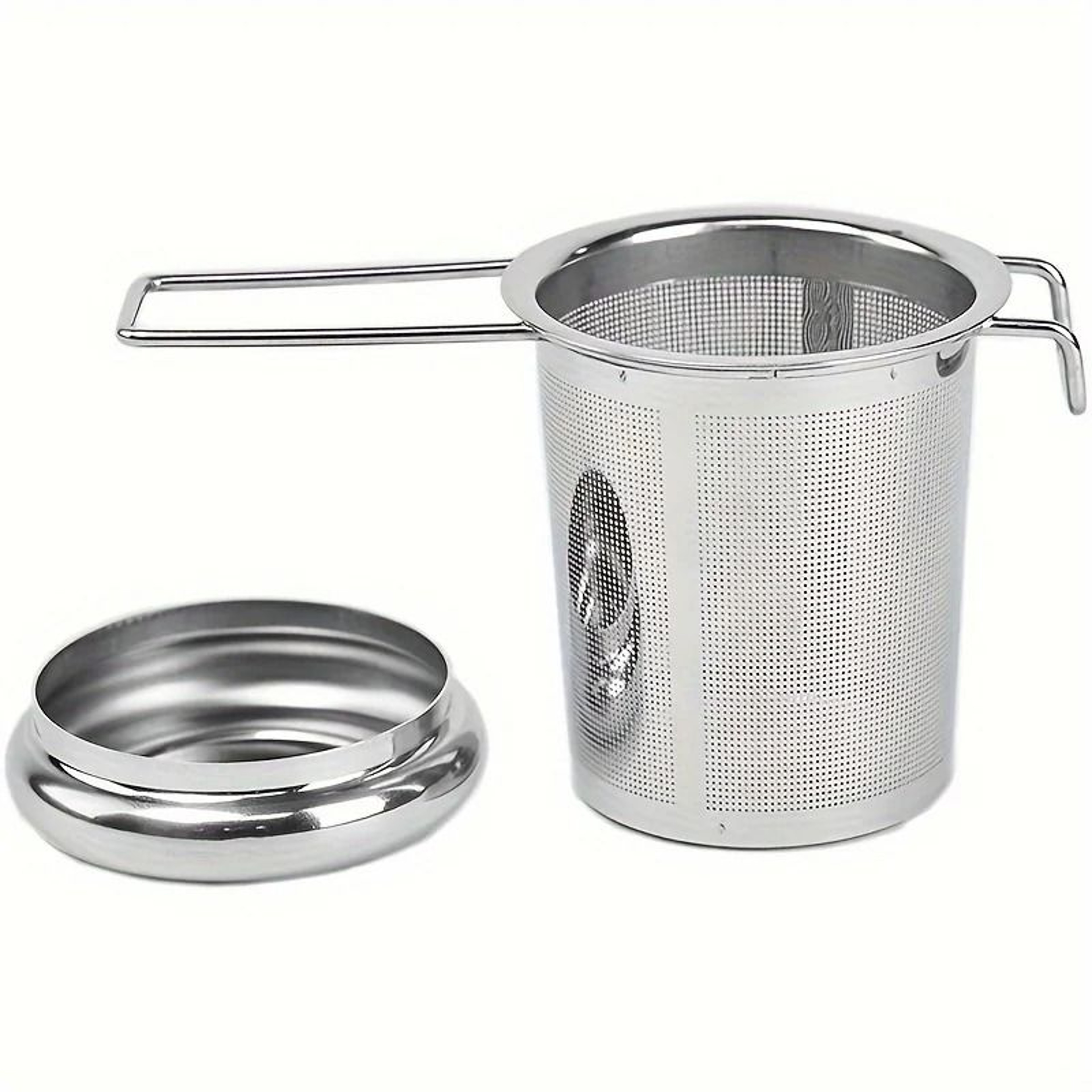 Premium Stainless Steel Tea Filter With Extended Folding Handle And Lid 6