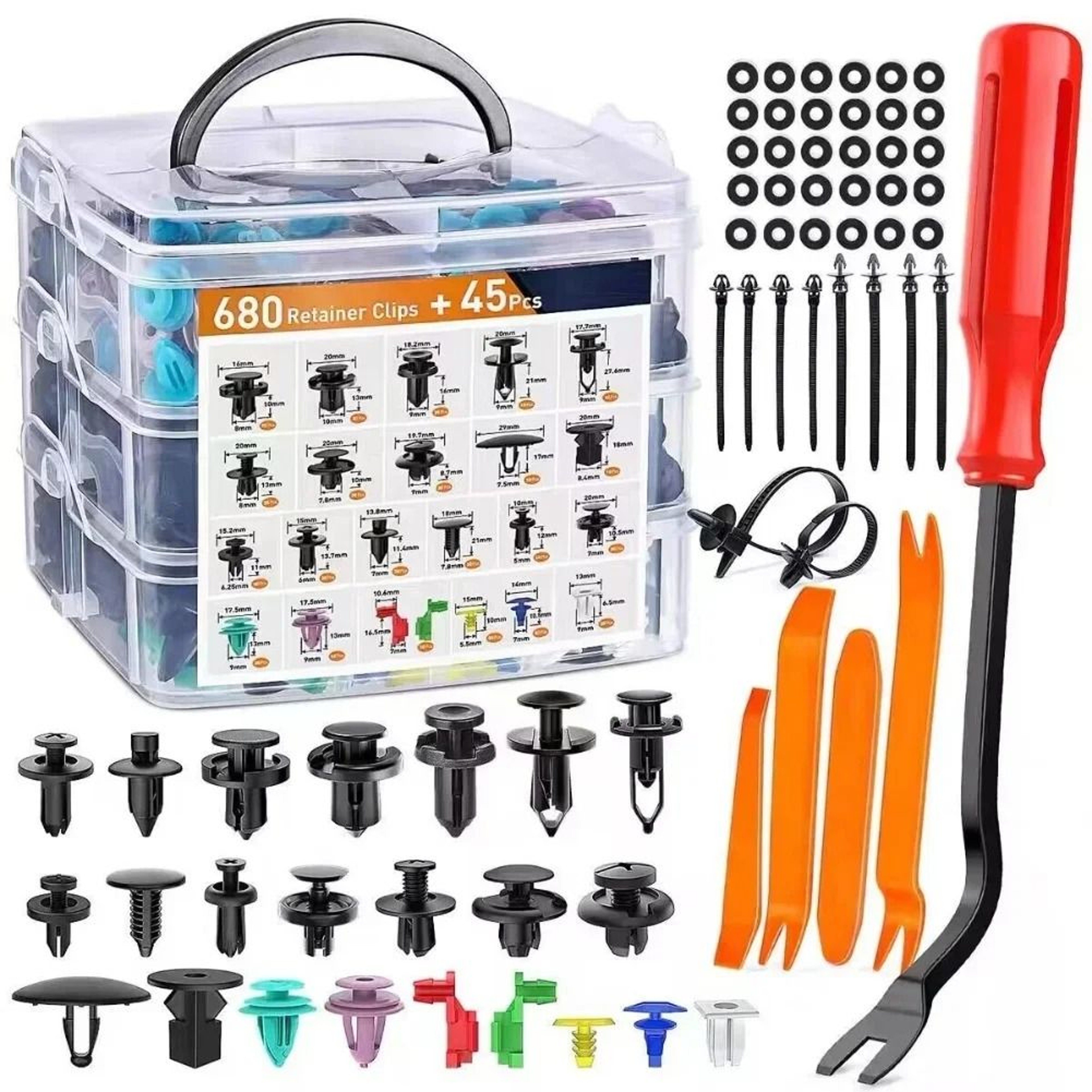 Car Fastener Clip Kit Fender Rivet Retainer Plastic Clips 800pcs 9