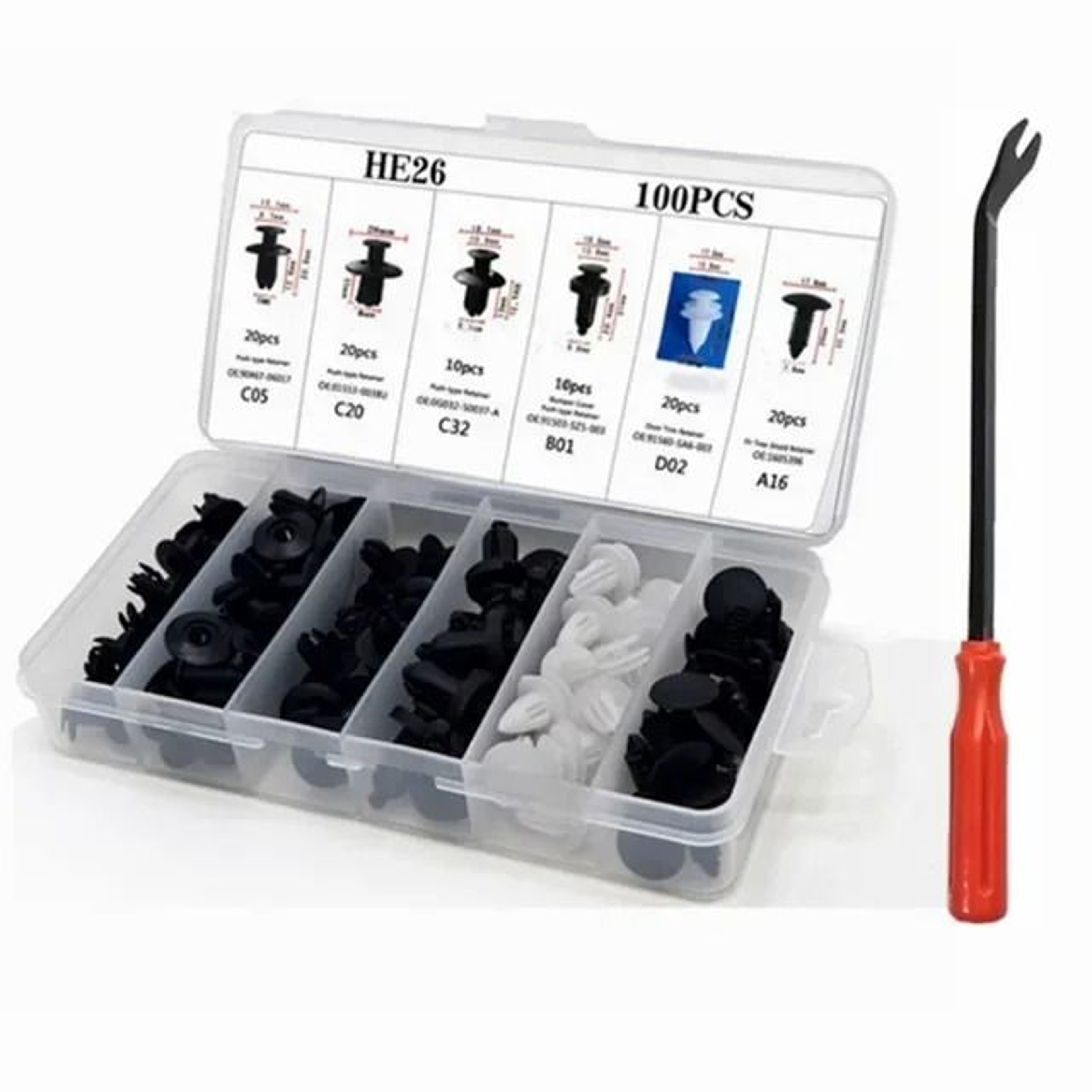 Car Fastener Clip Kit Fender Rivet Retainer Plastic Clips 800pcs 6