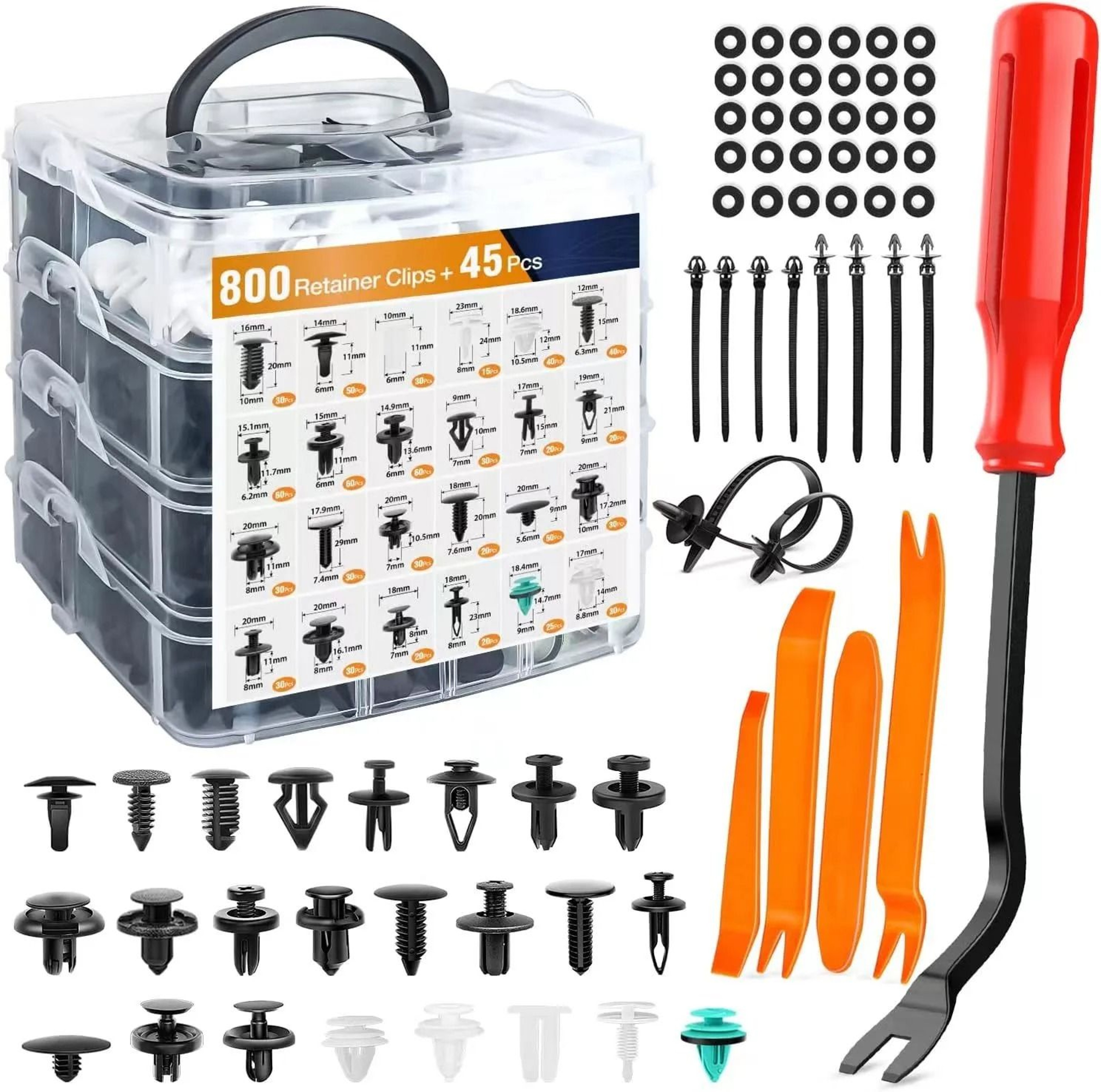 Car Fastener Clip Kit Fender Rivet Retainer Plastic Clips 800pcs 11