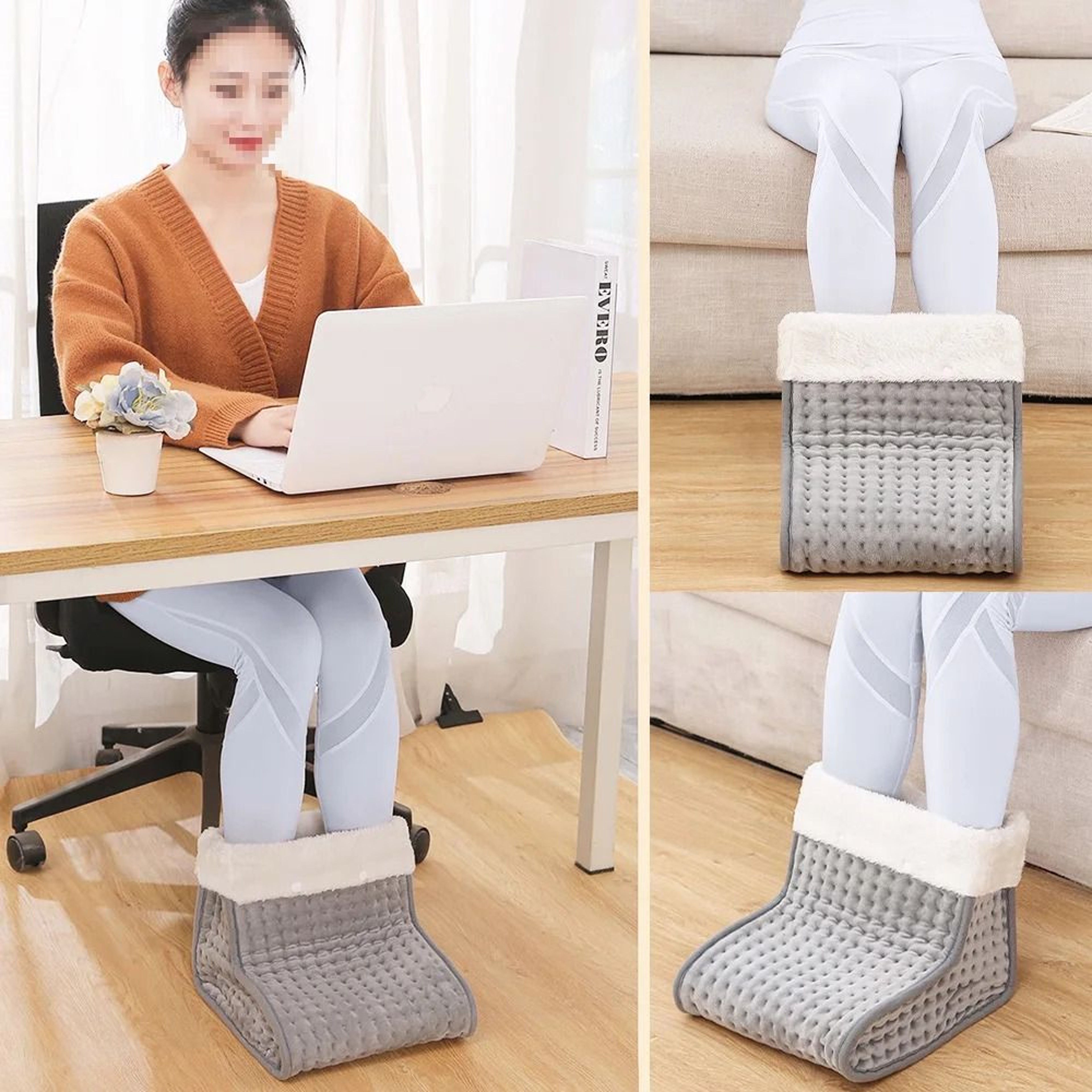 Electric Heated Foot Warmer Plush Heating Pad With Adjustable Temperature 4