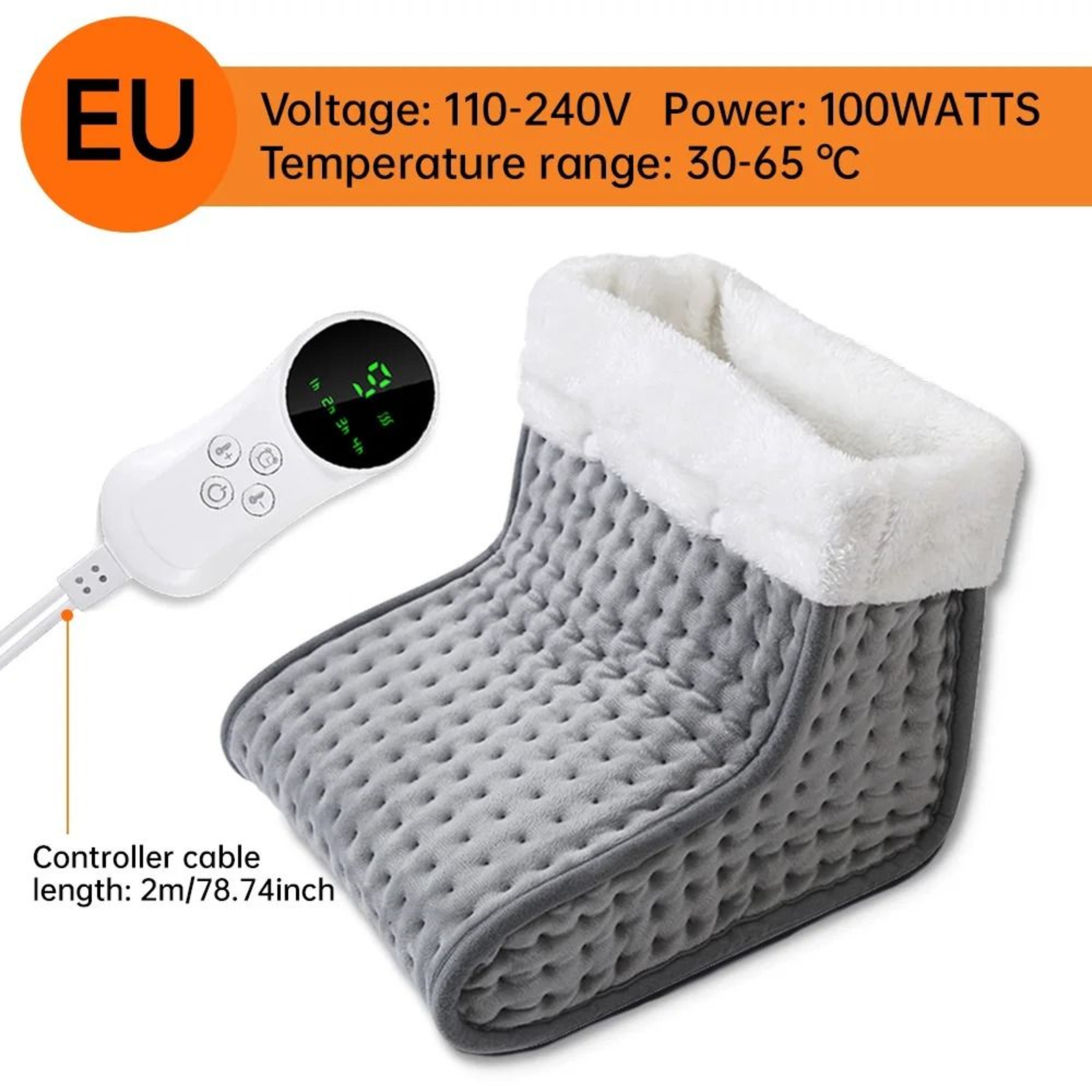 Electric Heated Foot Warmer Plush Heating Pad With Adjustable Temperature 6
