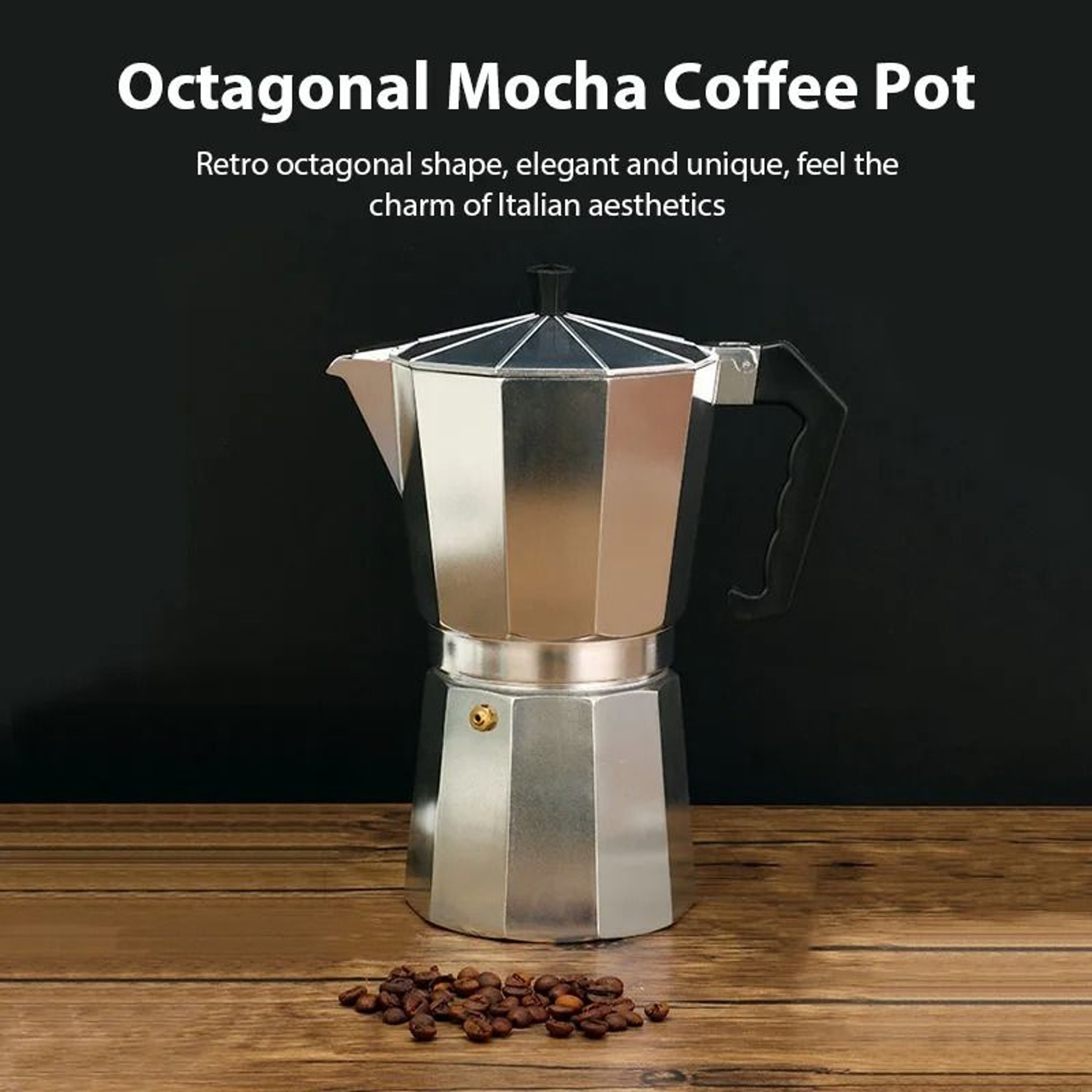 Aluminum Italian Octagonal Moka Coffee Pot Stove Top Espresso Maker 0