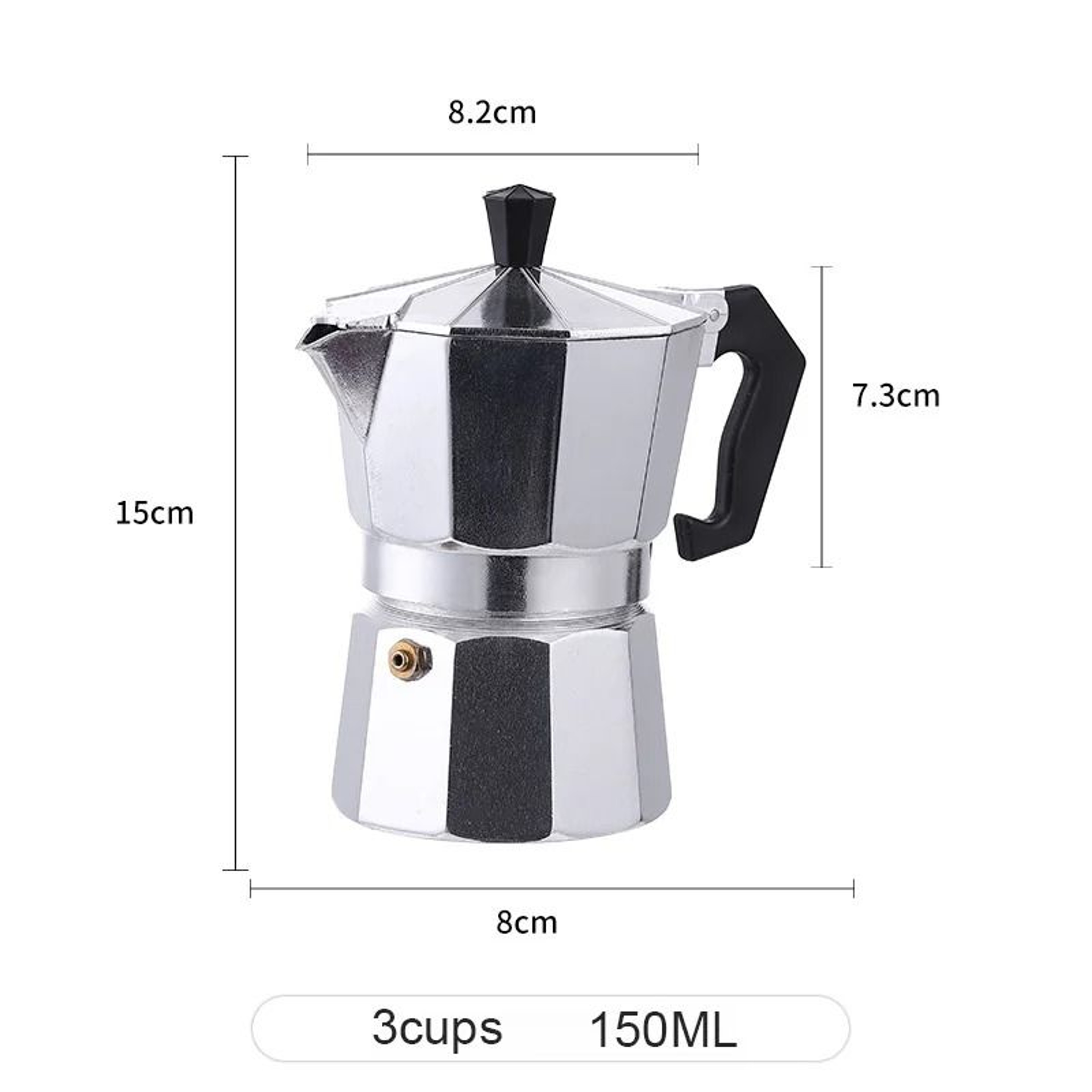 Aluminum Italian Octagonal Moka Coffee Pot Stove Top Espresso Maker 6