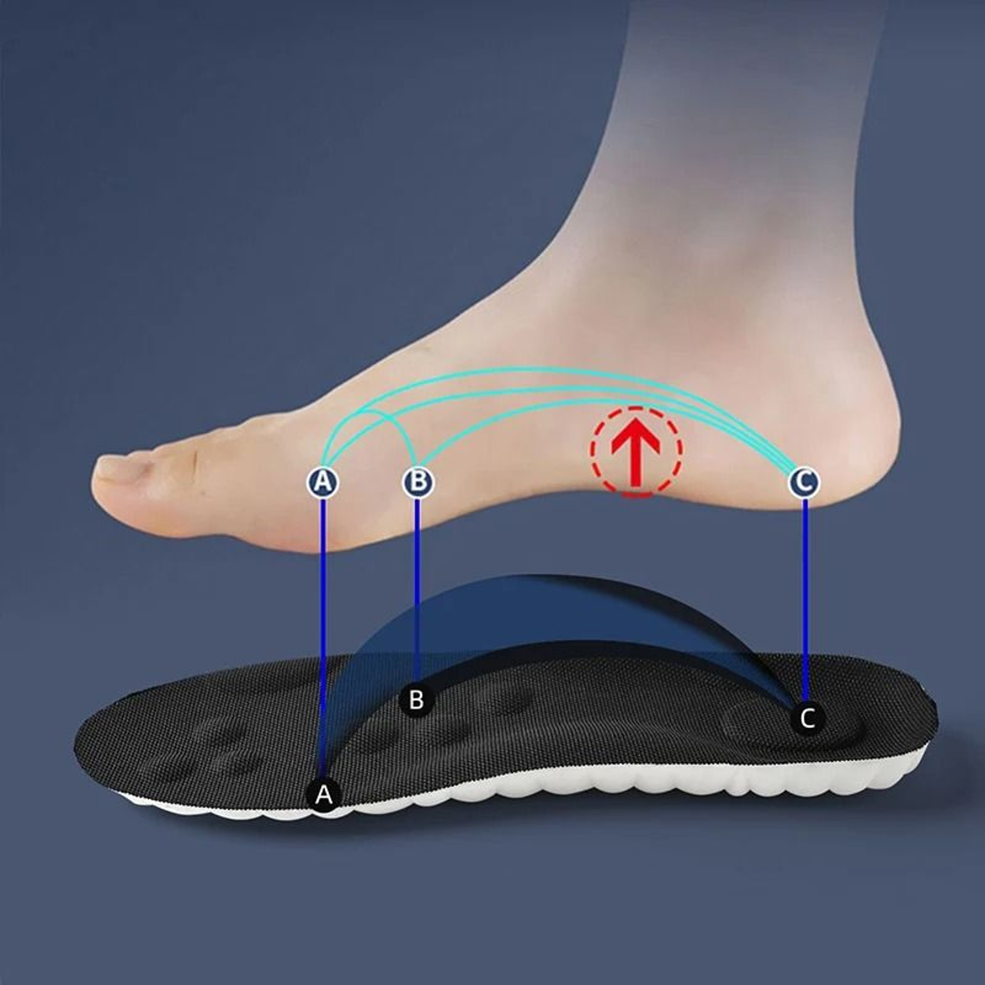 High Elasticity Latex Sport Insoles Soft Shoe Pads Arch Support Orthotic Insoles 1