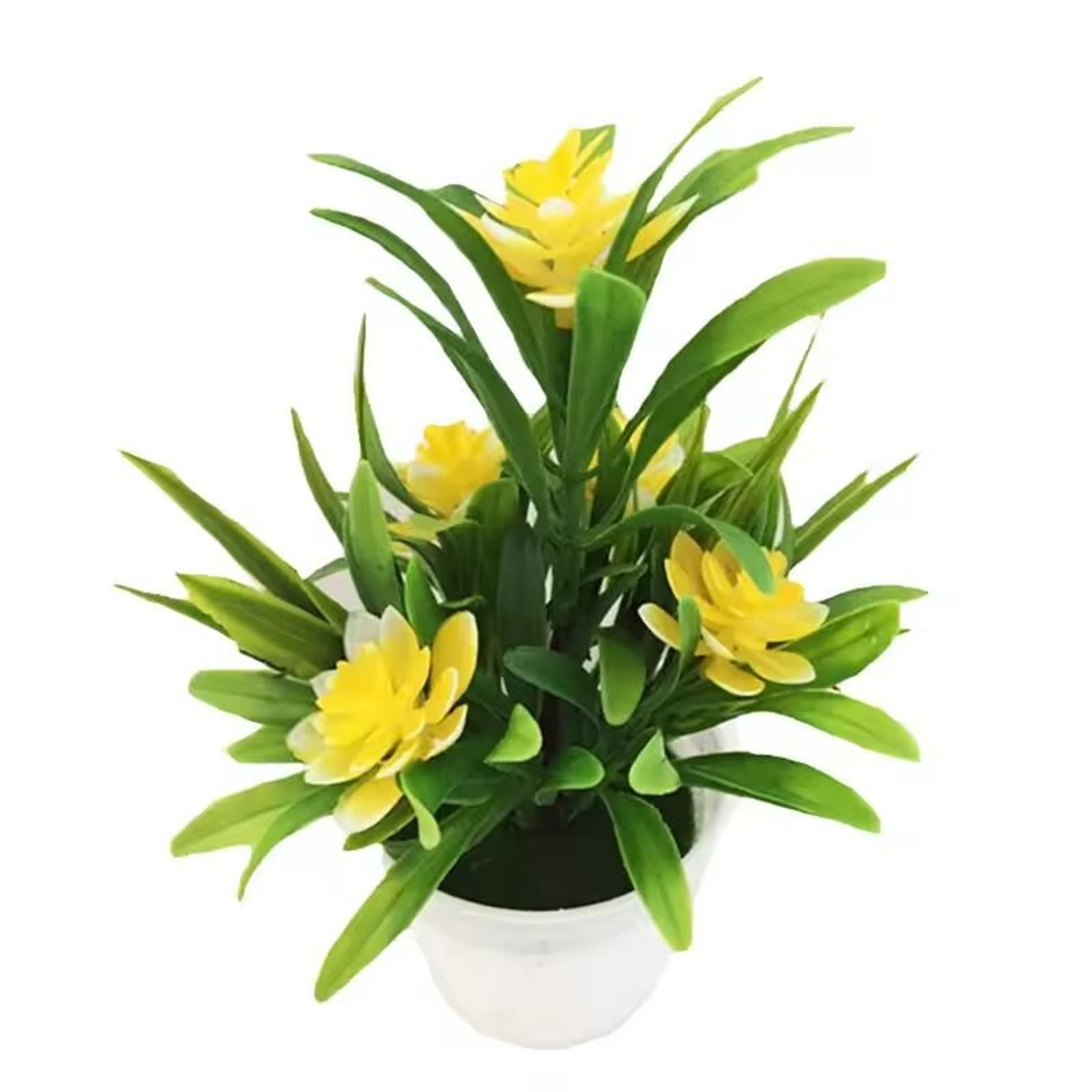 Artificial Flowers Plant Pot Fake Plastic Flowers Home Office Decoration 6