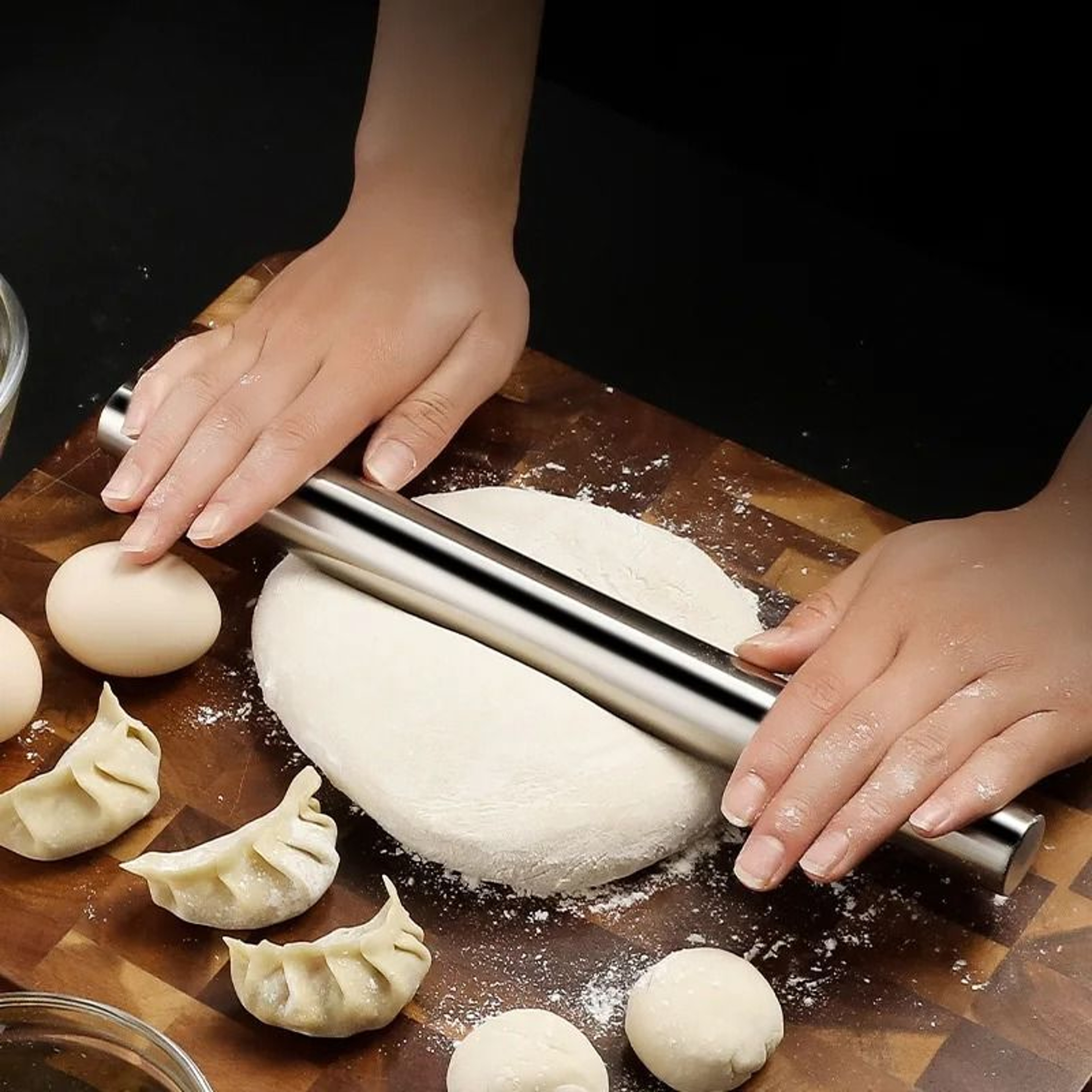Stainless Steel Non Stick Rolling Pin For Dough Pizza And Pastry Preparation 4