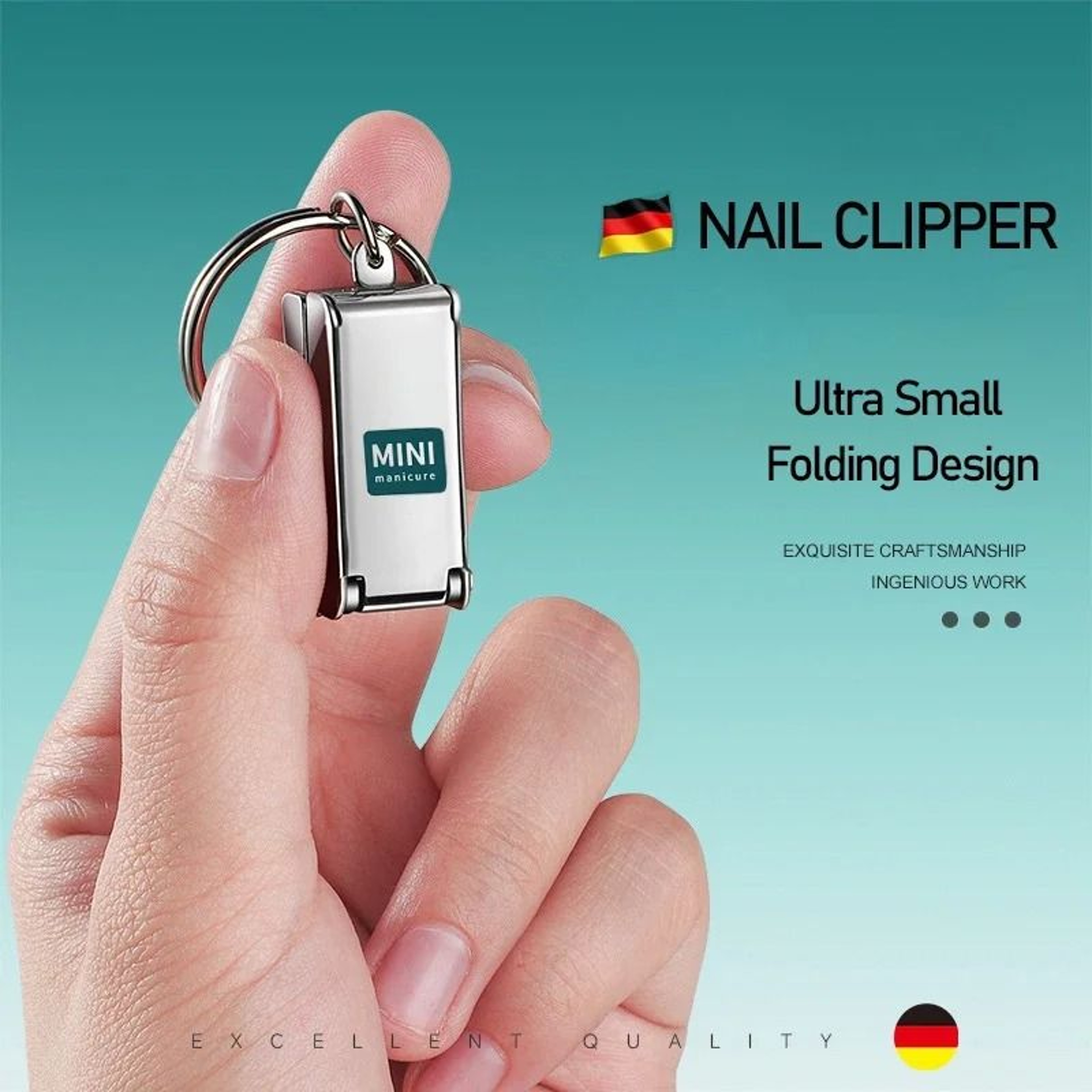 Stainless Steel Foldable Mini Nail Clipper With Nail File 0