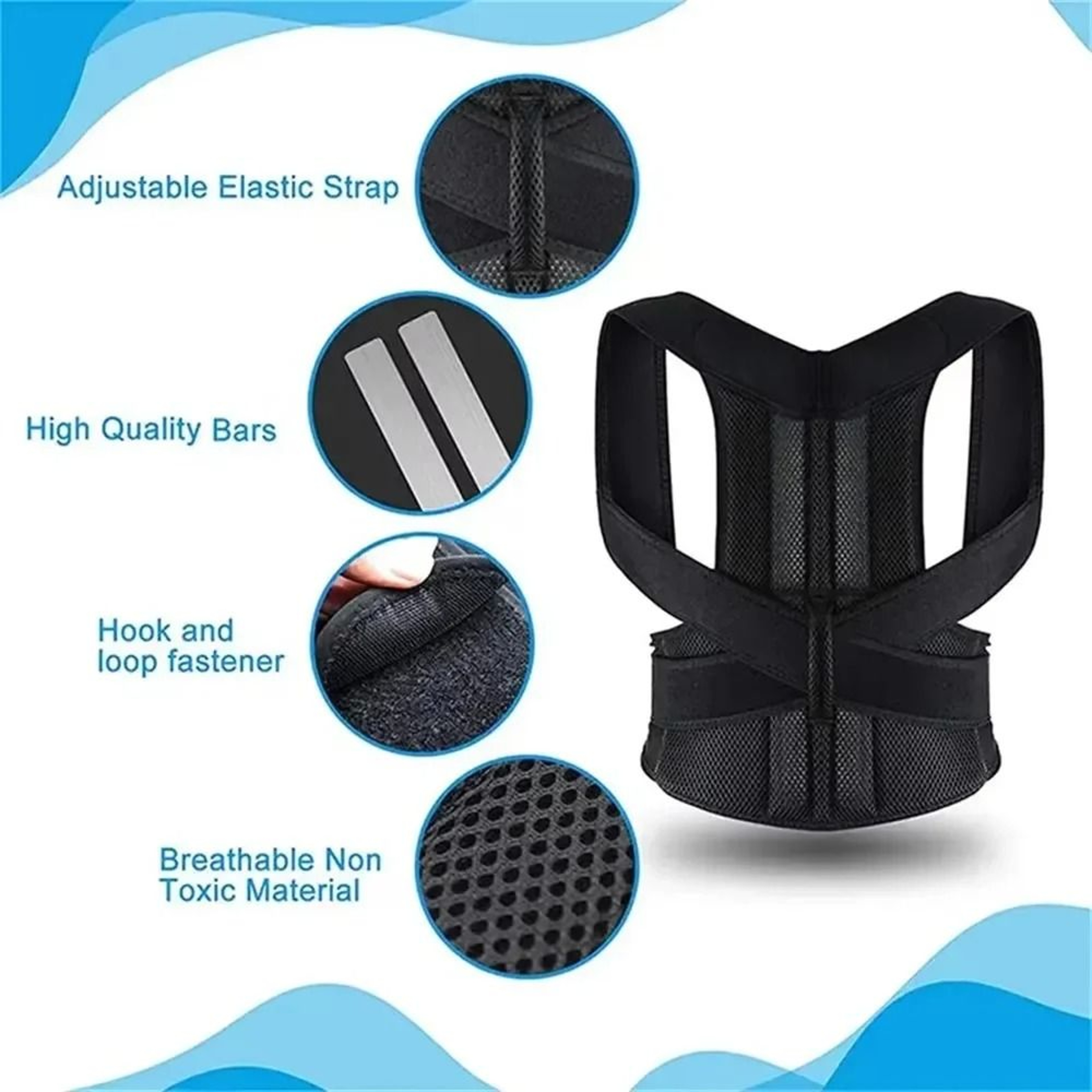 Adjustable Posture Corrector Back Support Brace Unisex Lumbar Alignment Belt 1