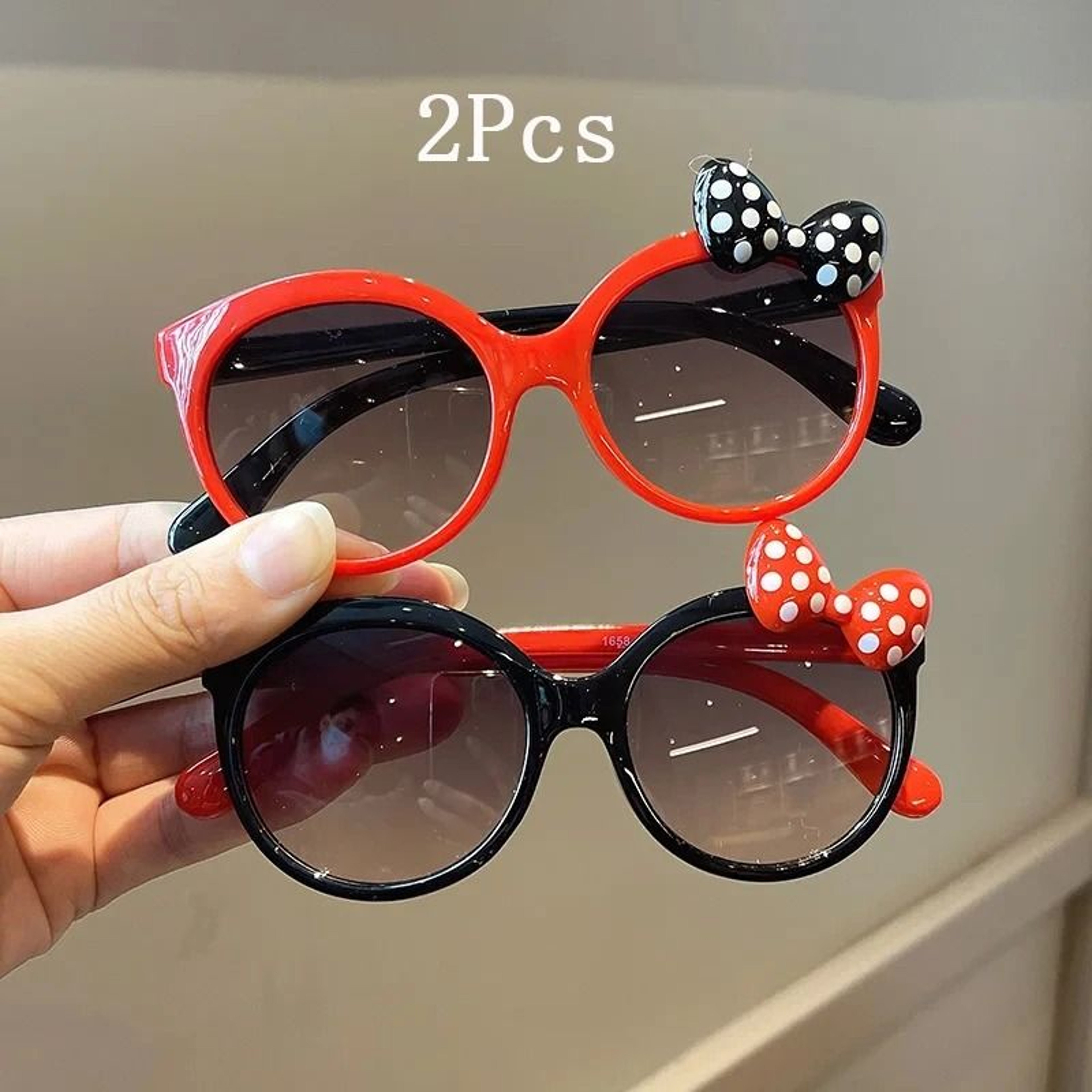 Kids Bow Decor Big Frame Sunglasses Outdoor Party Vacation Travel Glasses 6